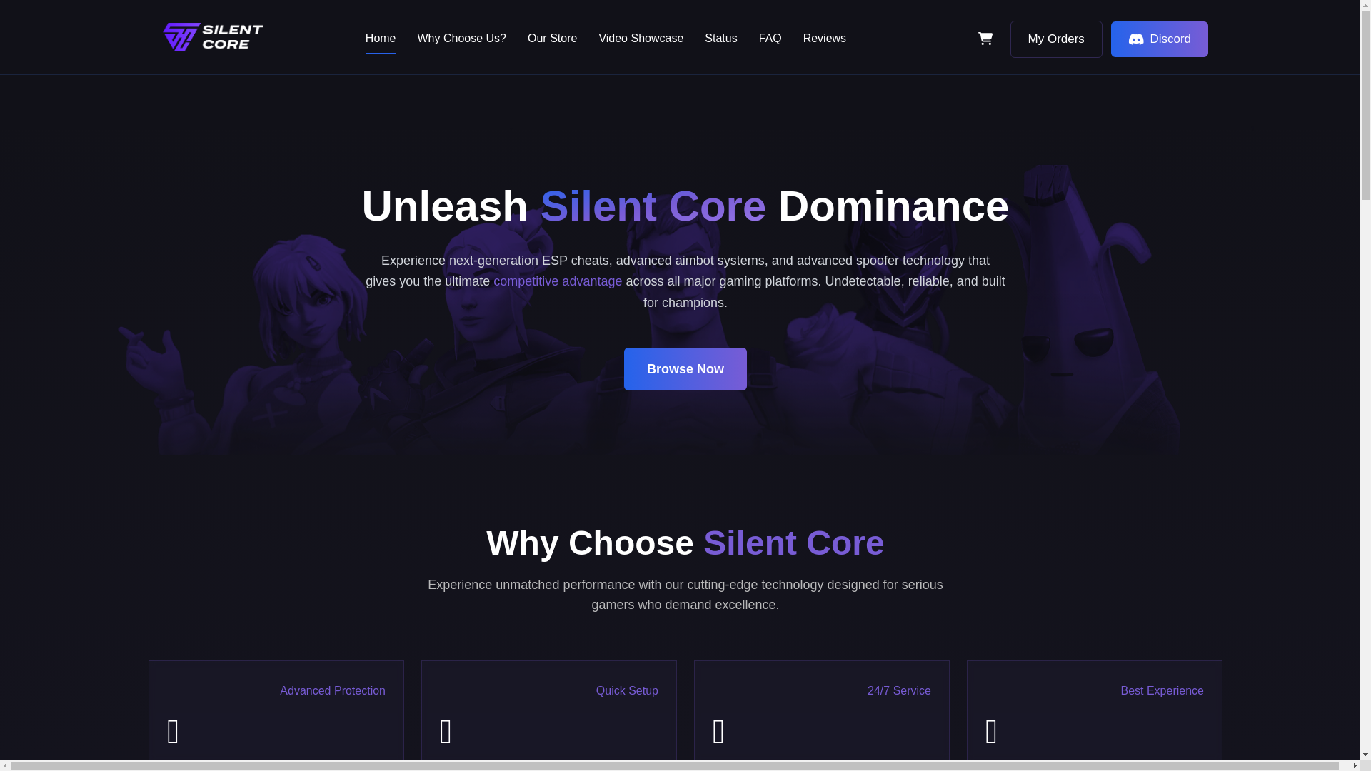 website screenshot of https://silentcore.pages.dev/