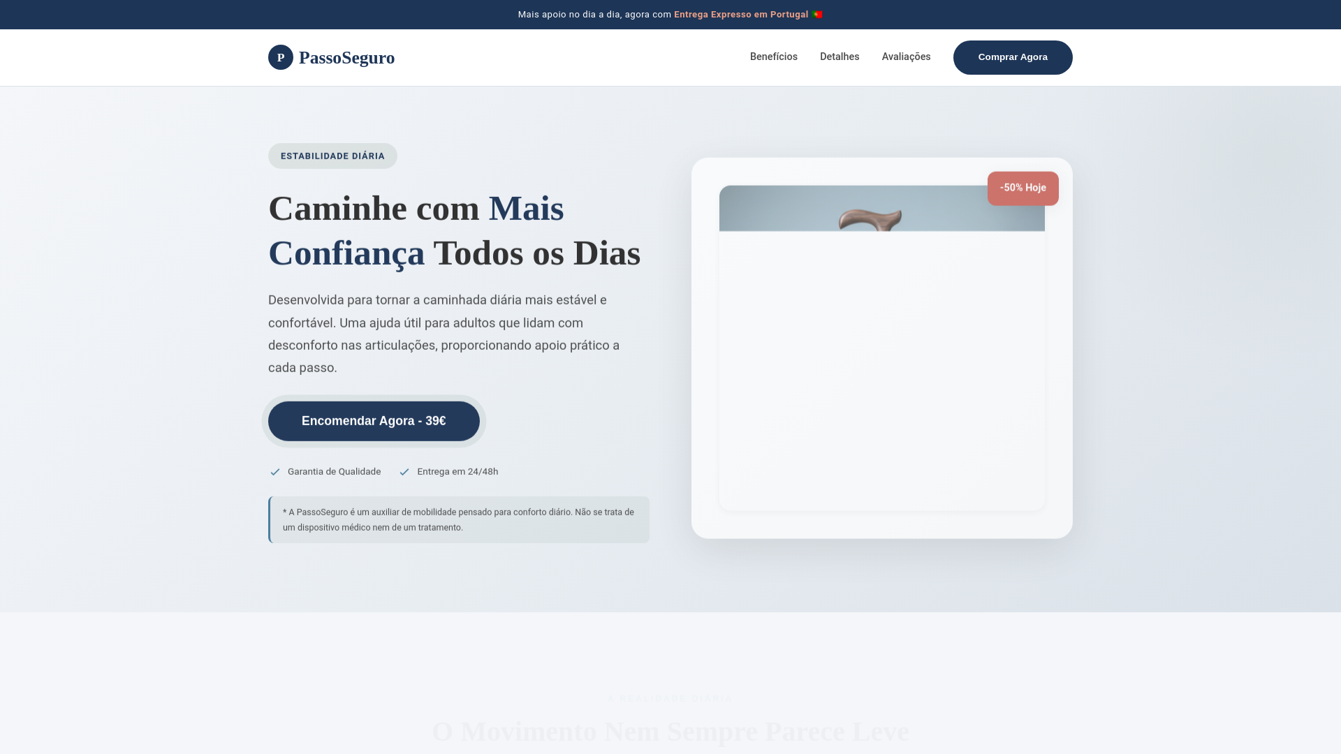 website screenshot of https://passoseguro.help/