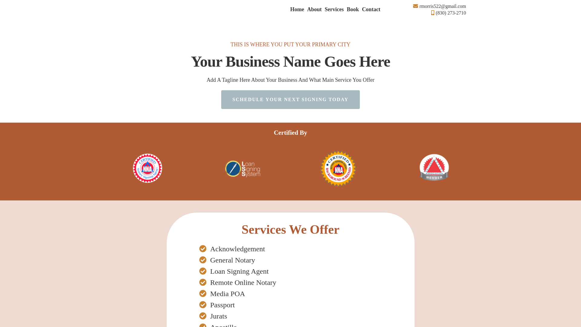 website screenshot of https://richardmorrisnotary.com/