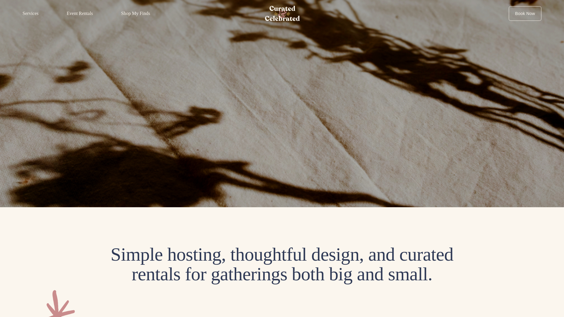 website screenshot of https://curatedandcelebrated.com/