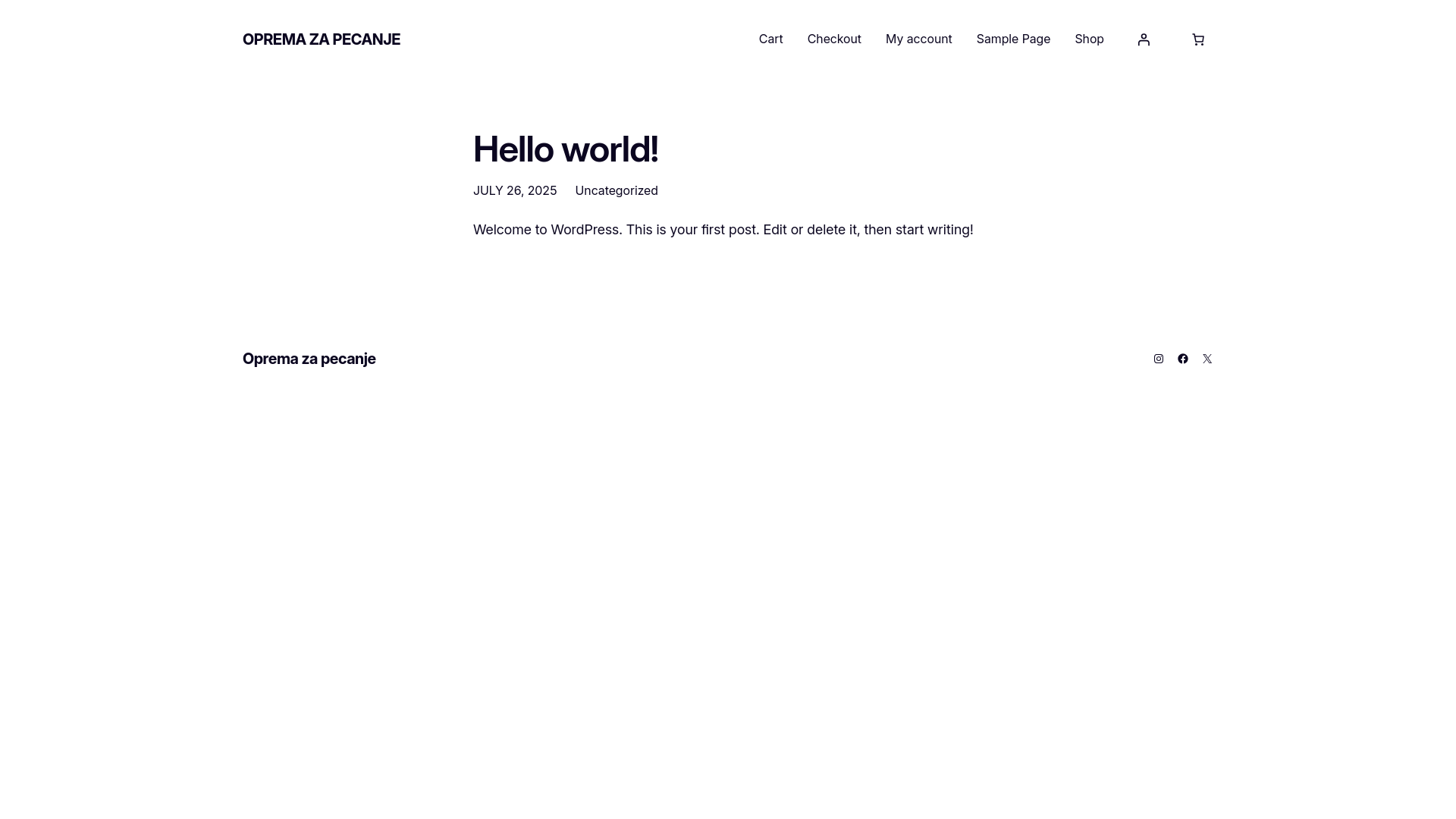 website screenshot of https://opremazapecanje.rs/