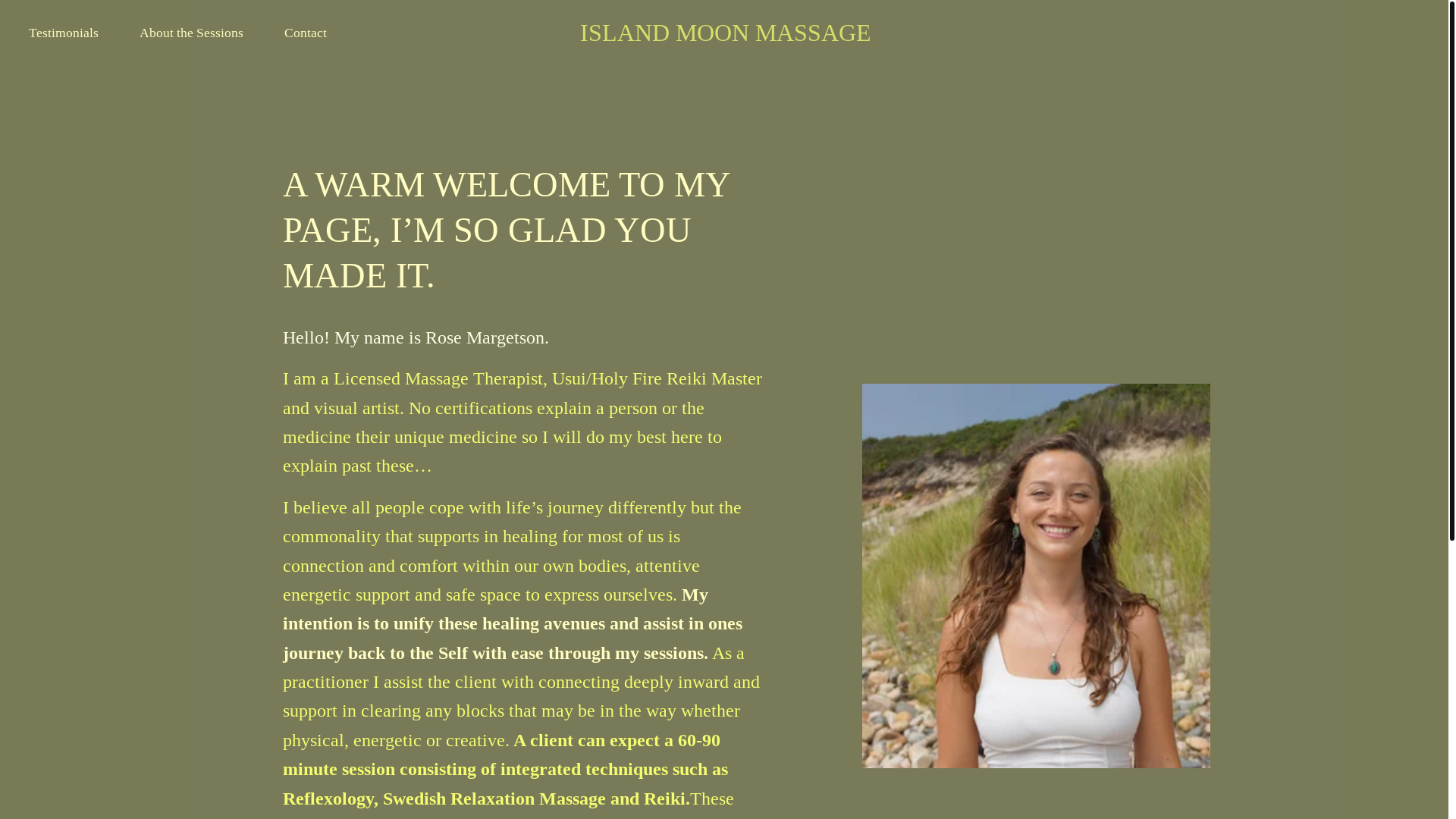 website screenshot of https://islandmoonmassage.com/