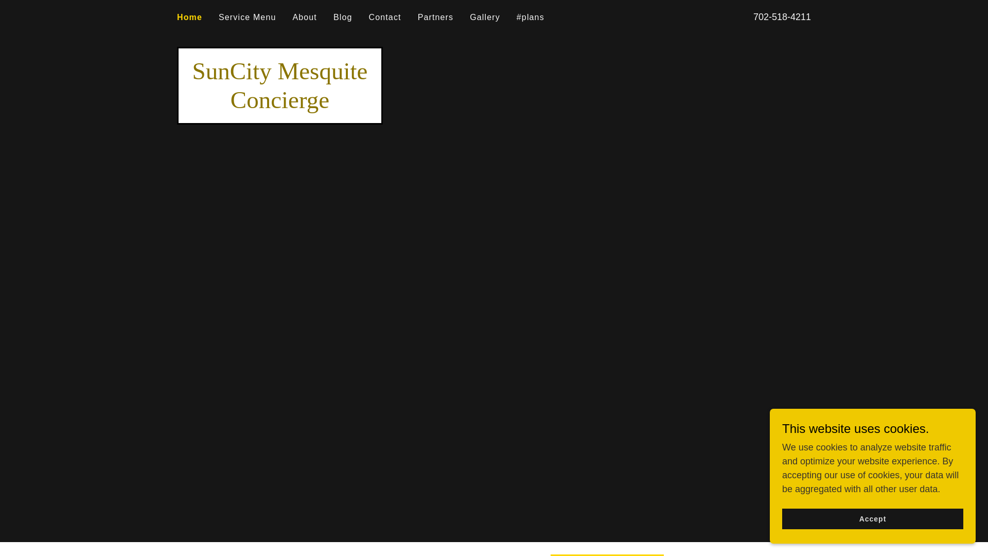 website screenshot of https://suncitymesquiteconcierge.com/