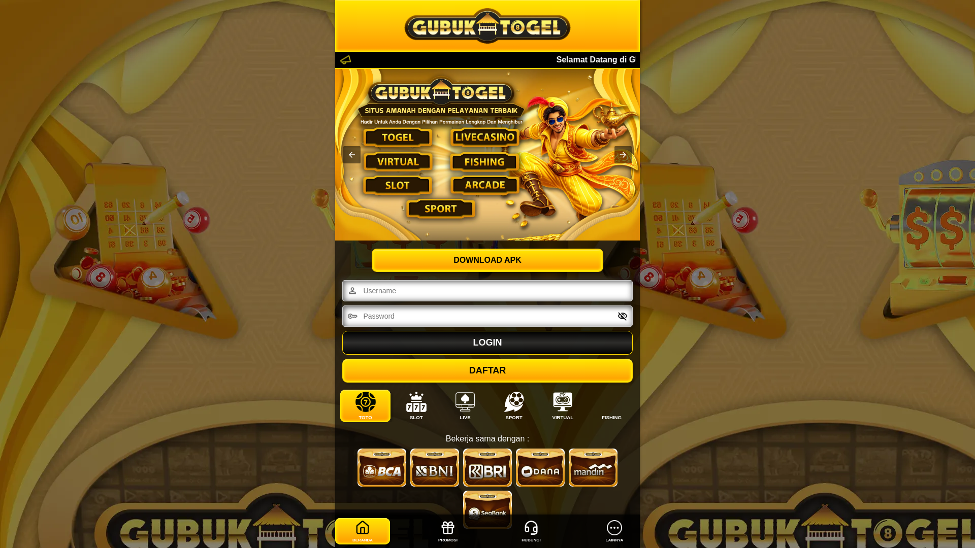 website screenshot of https://gubuk-togel-dihati.pages.dev/