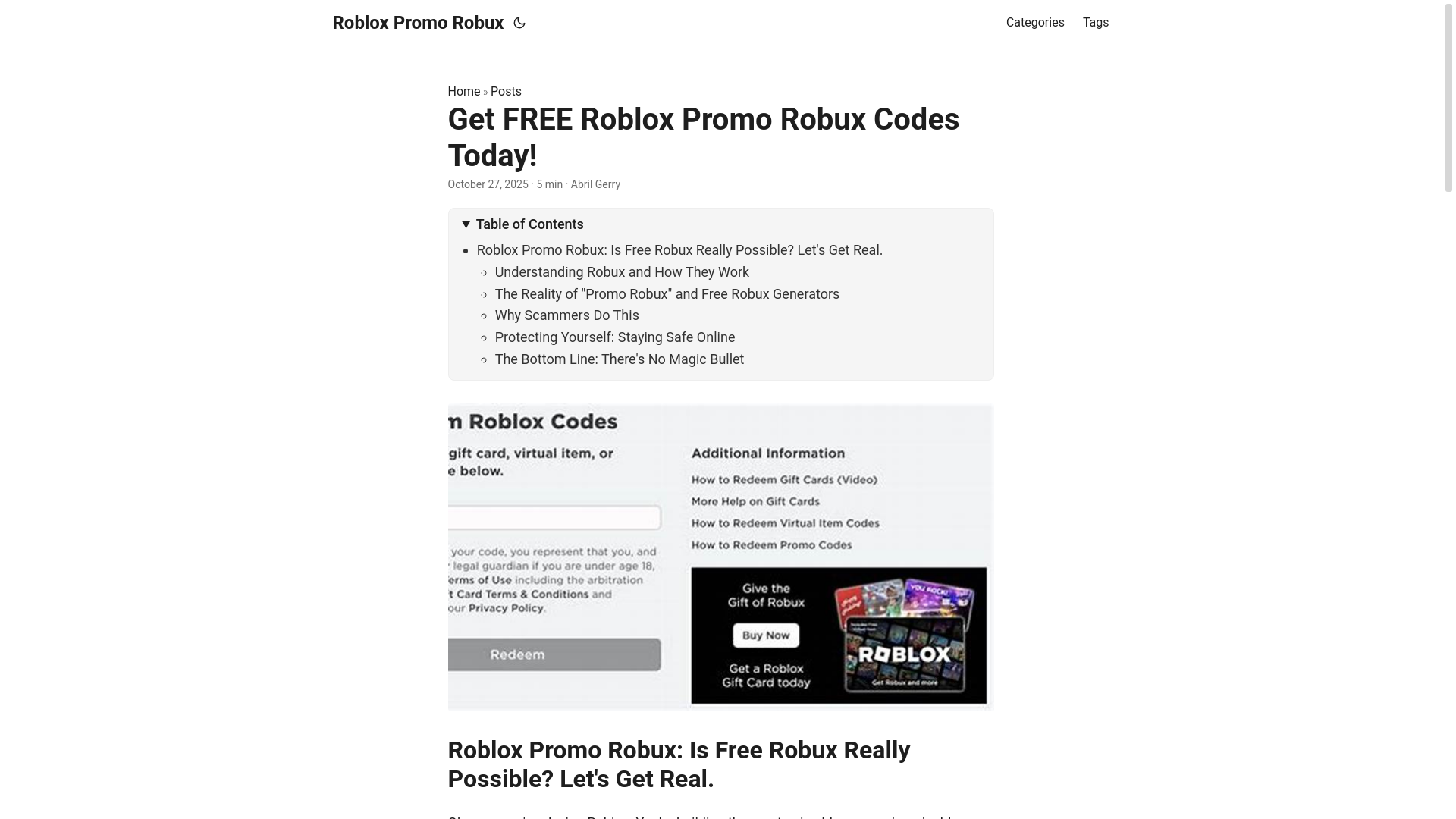 website screenshot of https://roblox-promo-robux.pages.dev/