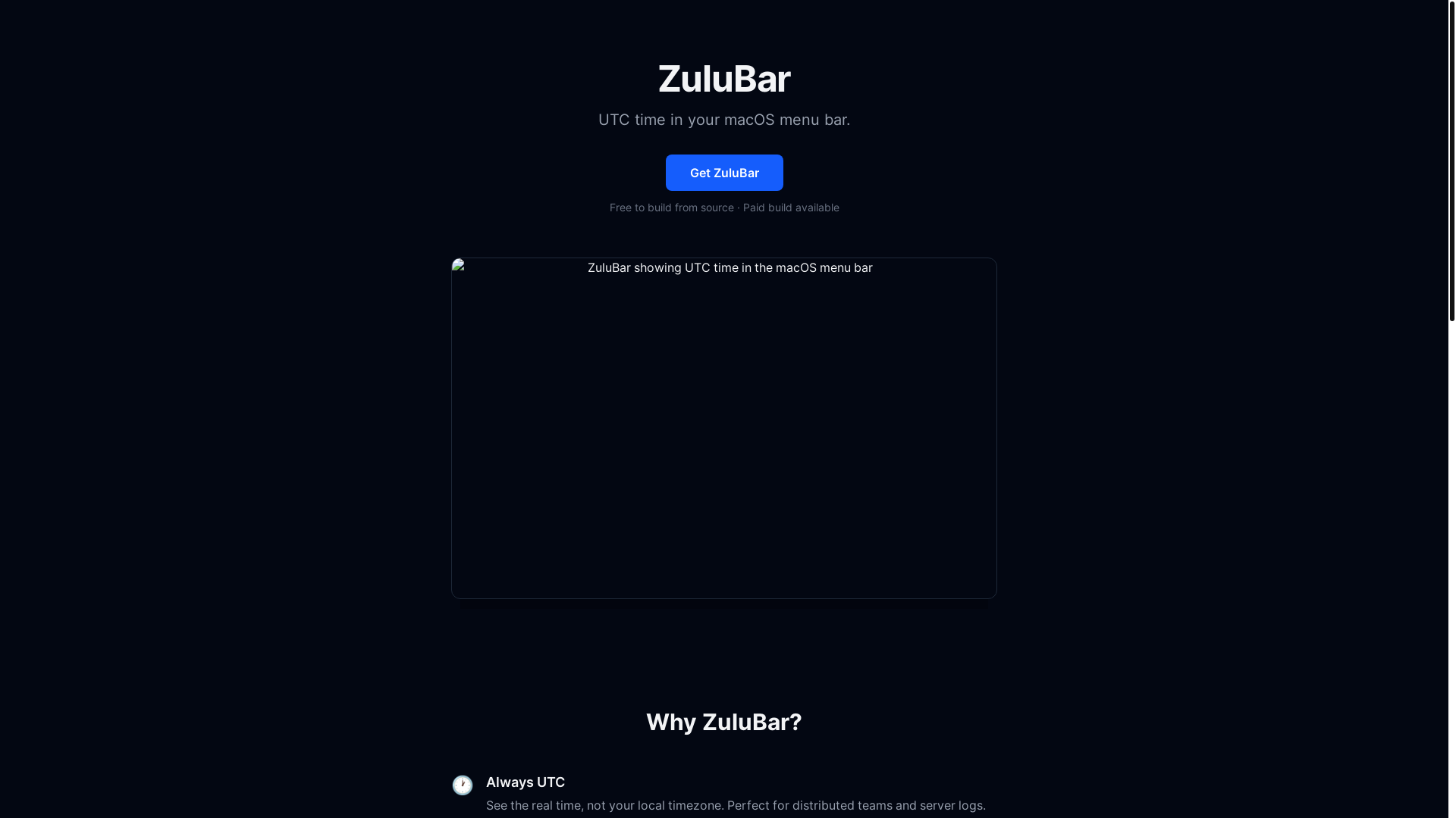 website screenshot of https://zulubar-site.pages.dev/