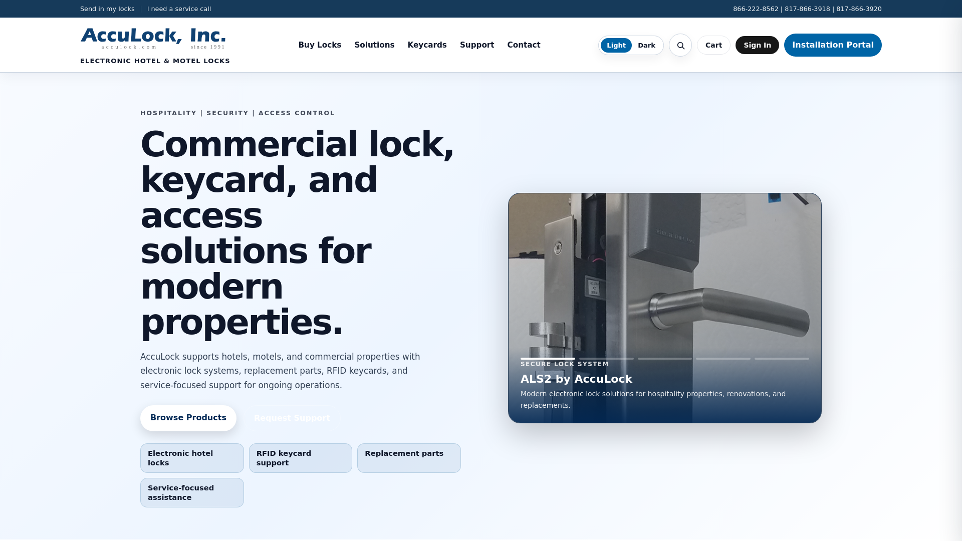 website screenshot of https://dev.staging.acculock.com