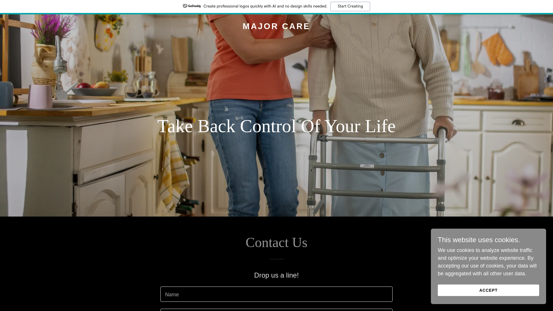 website screenshot of https://majorcare.com.au/