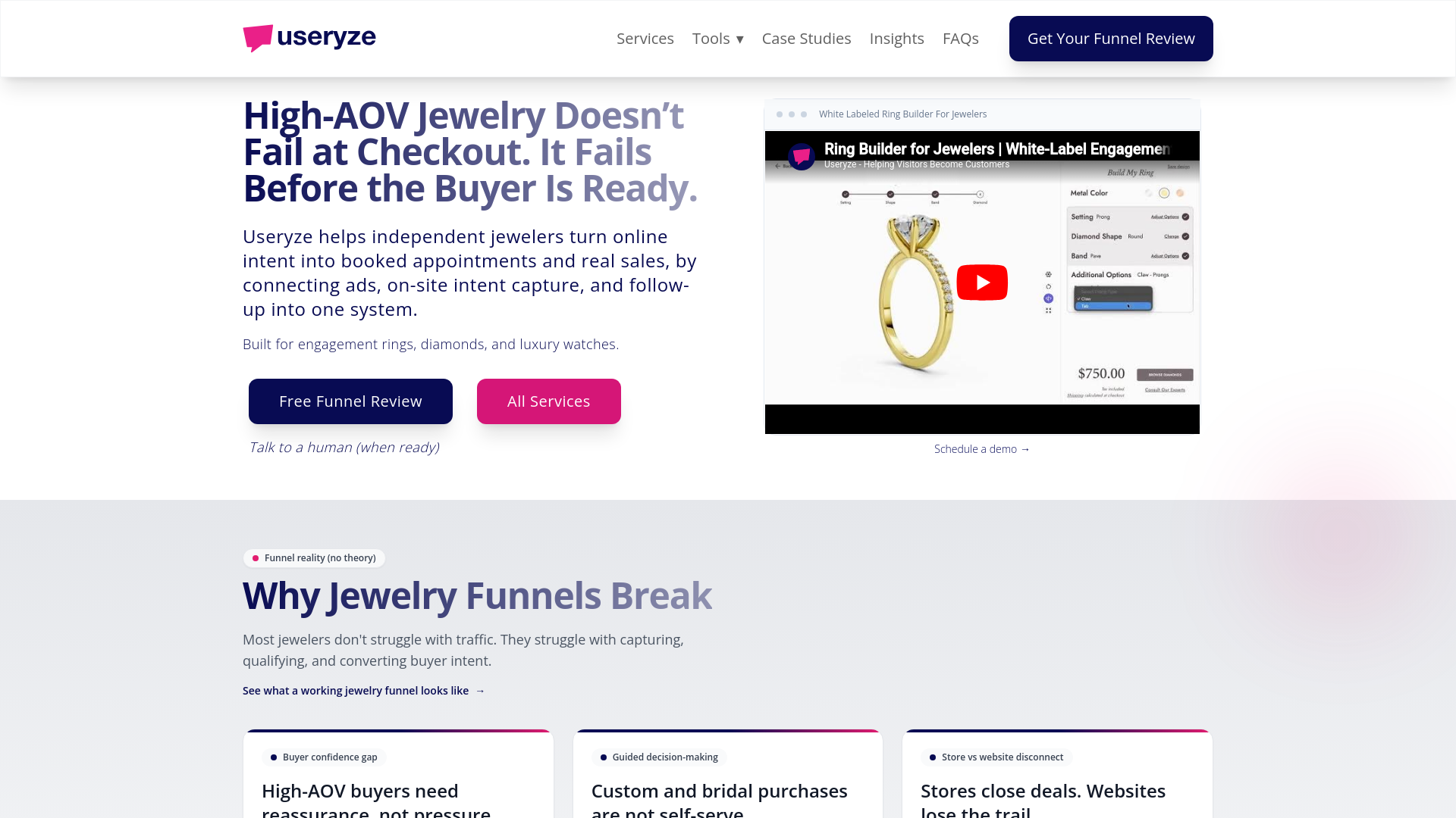 website screenshot of https://meetuseryze.org