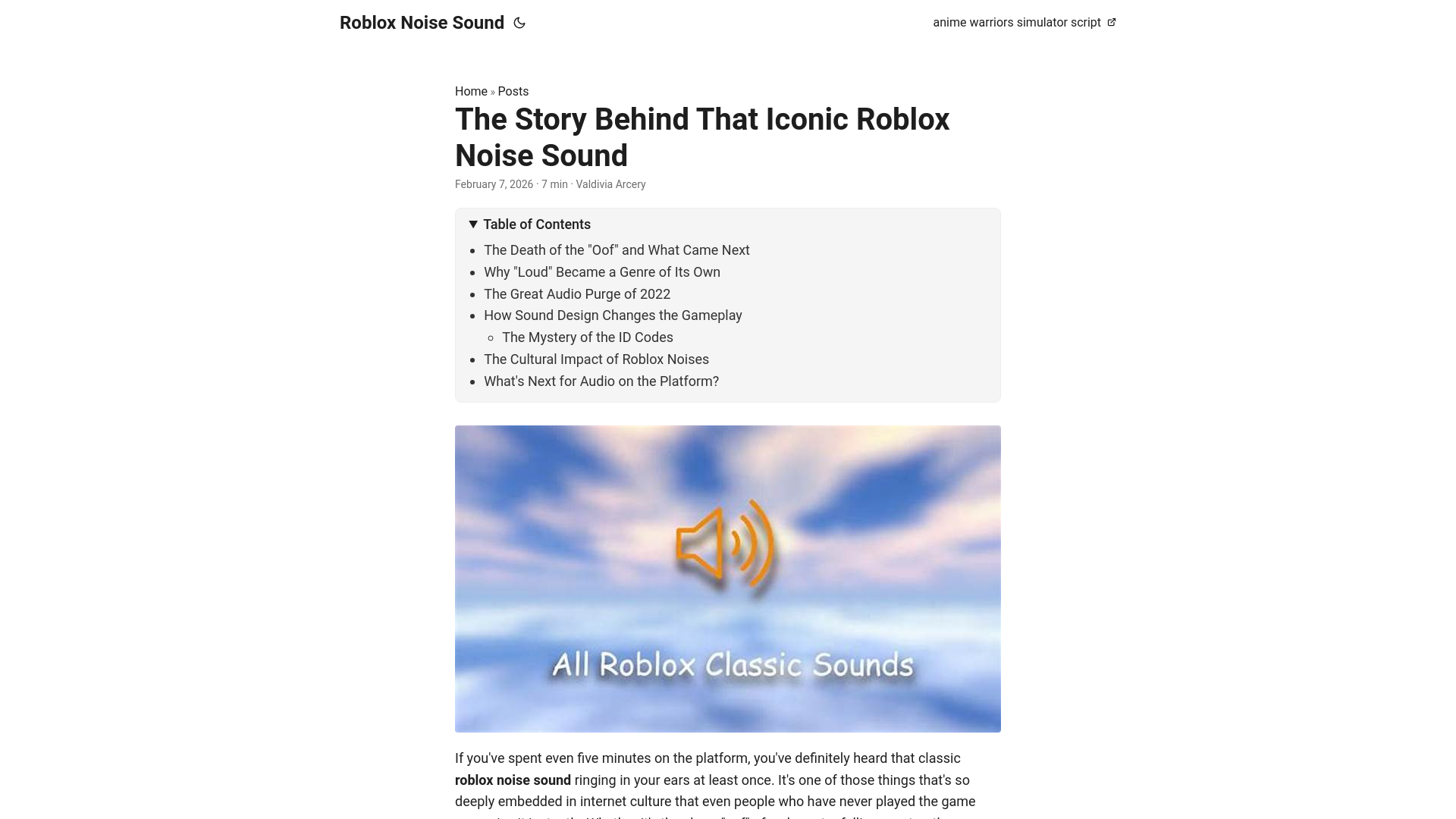 website screenshot of https://roblox-noise-sound.pages.dev/
