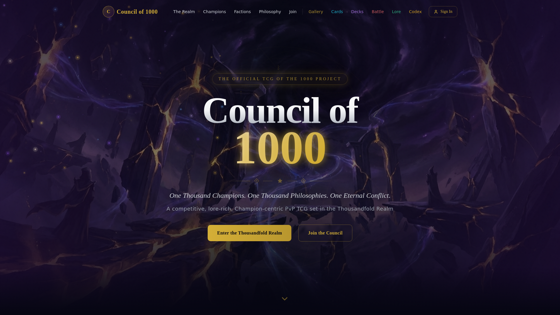 website screenshot of https://thousandfoldrealm.com/