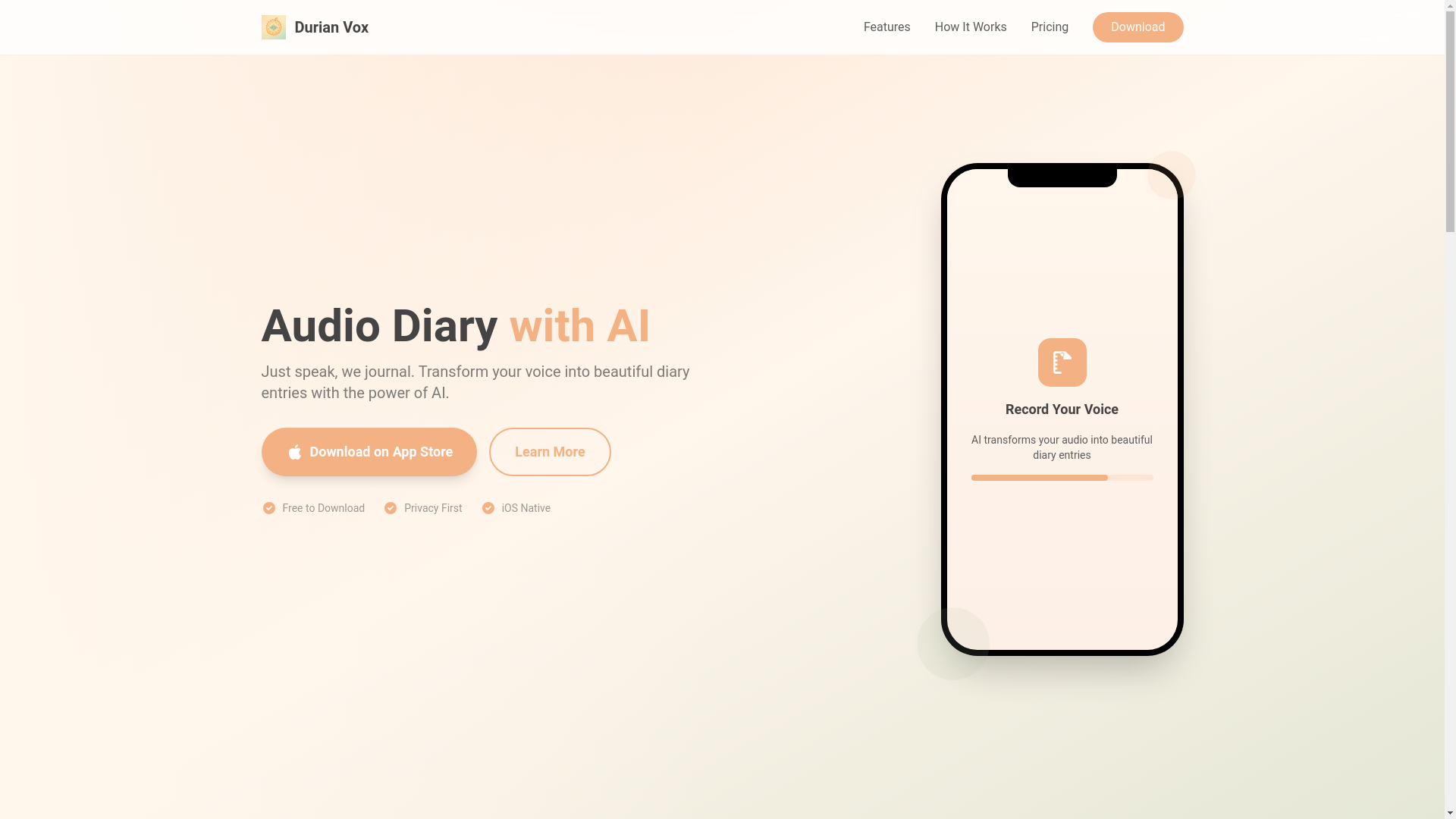website screenshot of https://durianvox-web.pages.dev/