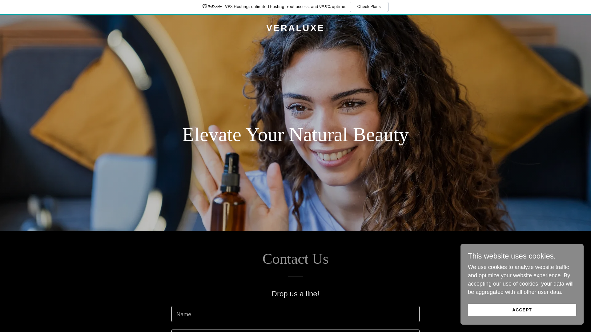 website screenshot of https://veraluxxx.com/
