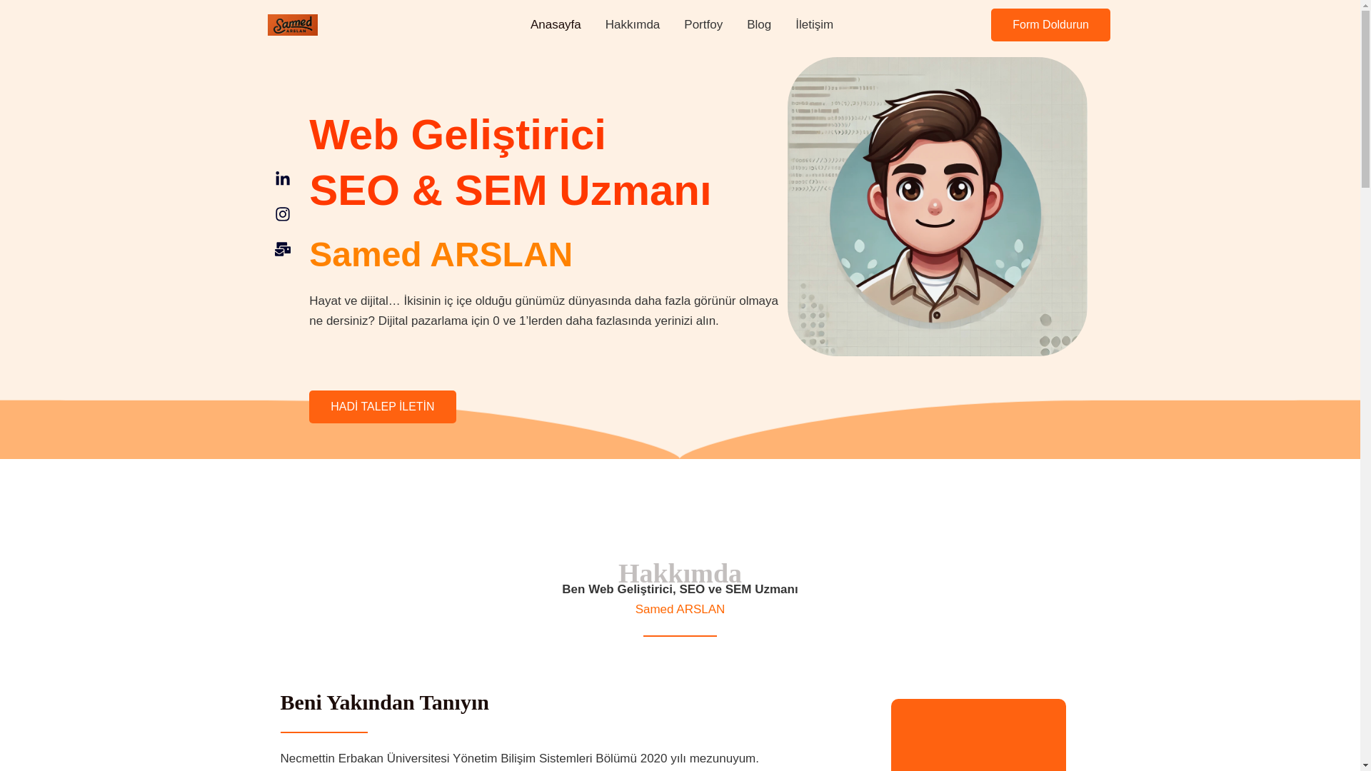 website screenshot of https://www.samedarslan.com/