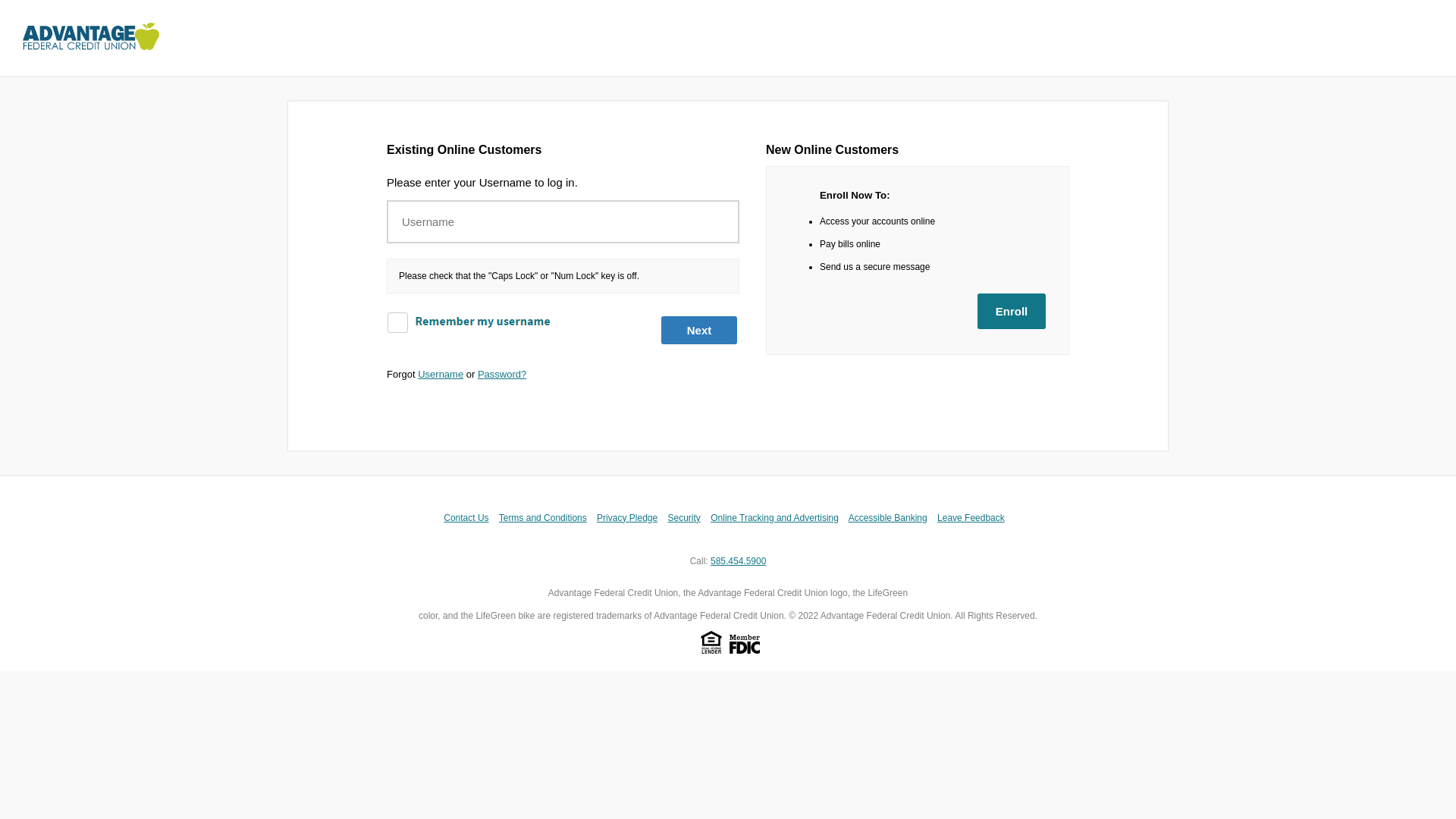 website screenshot of https://advantagefcu-2fa.sbs/