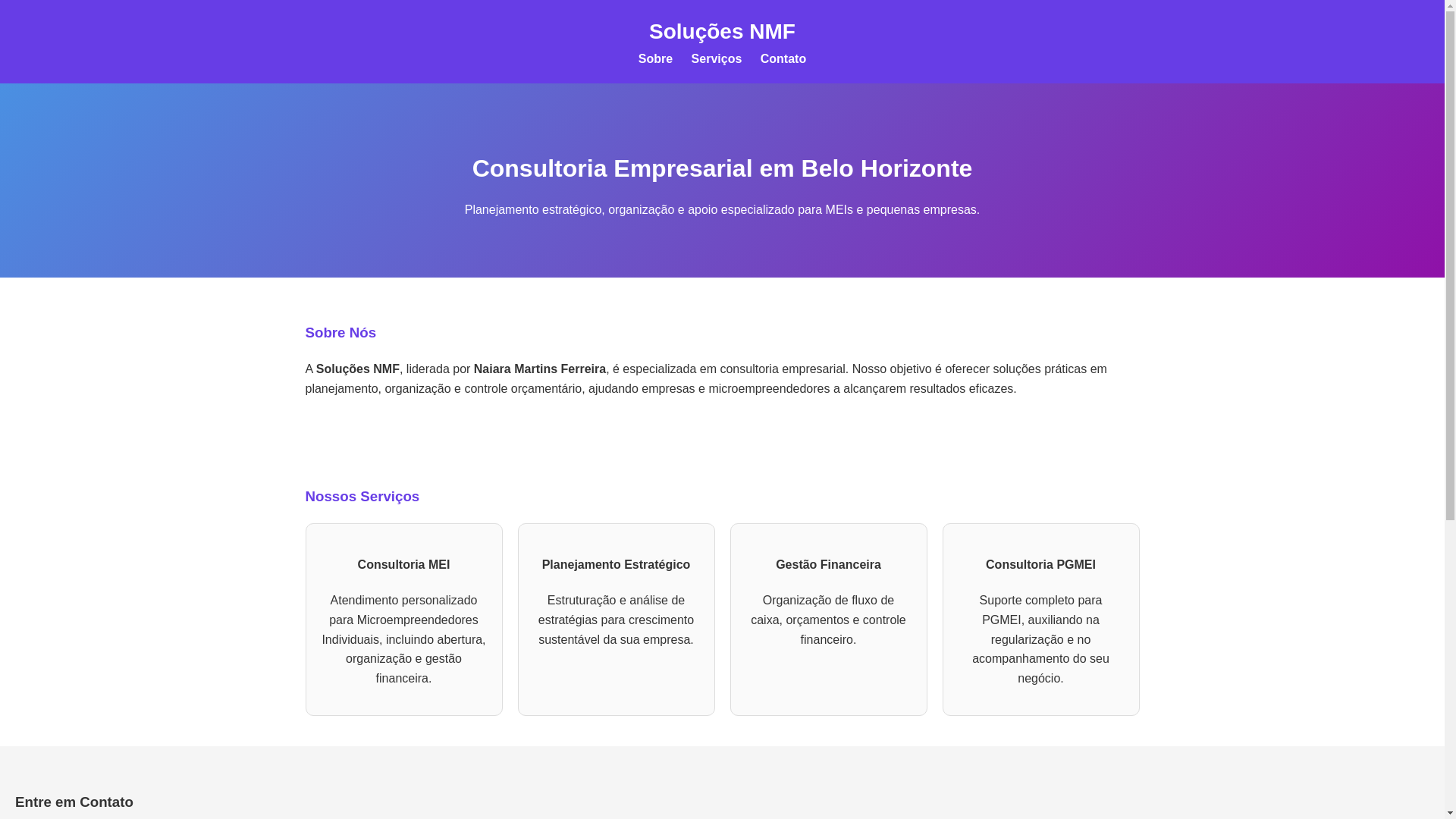 website screenshot of https://solucoesnmf.pages.dev/