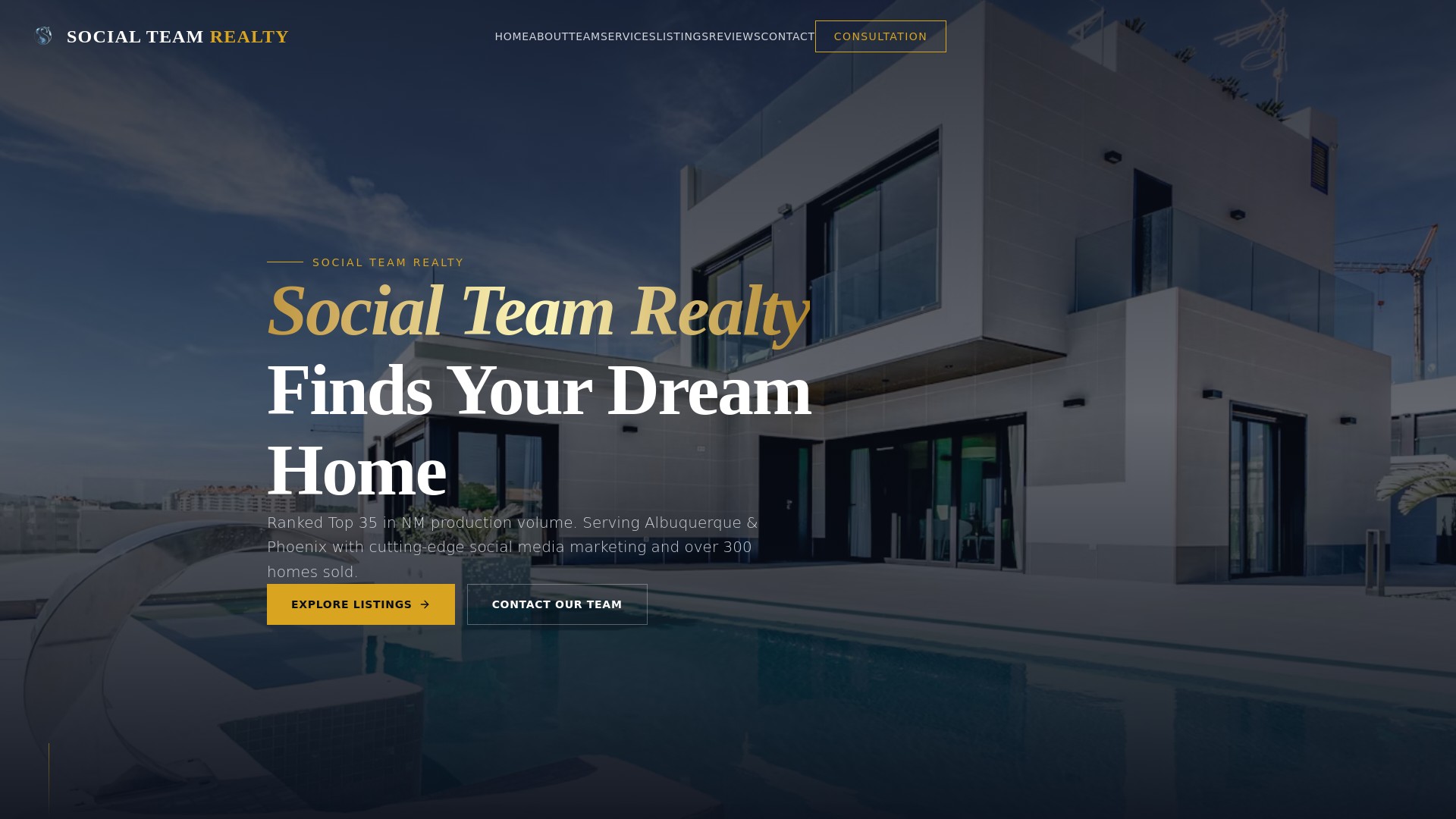 website screenshot of https://socialteamre.com