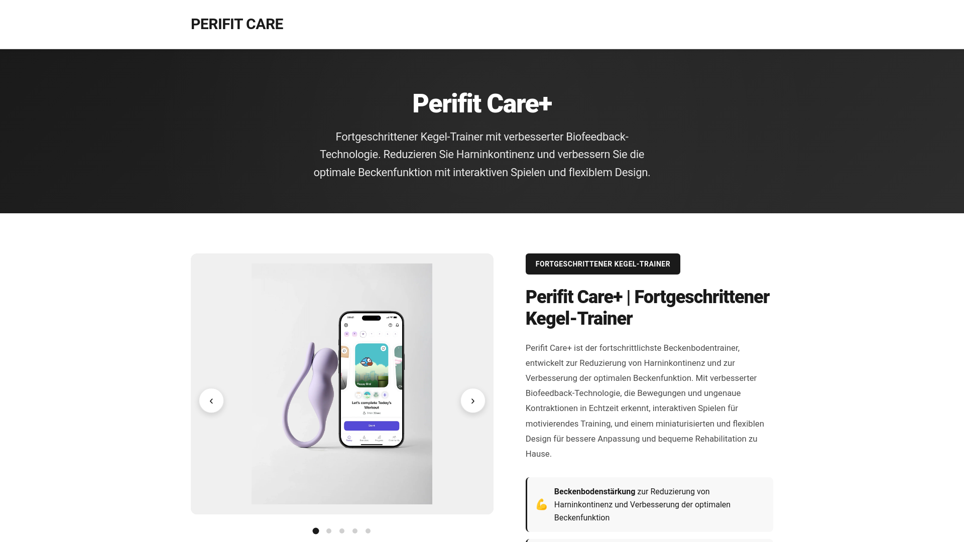 website screenshot of https://perifitcare.online/