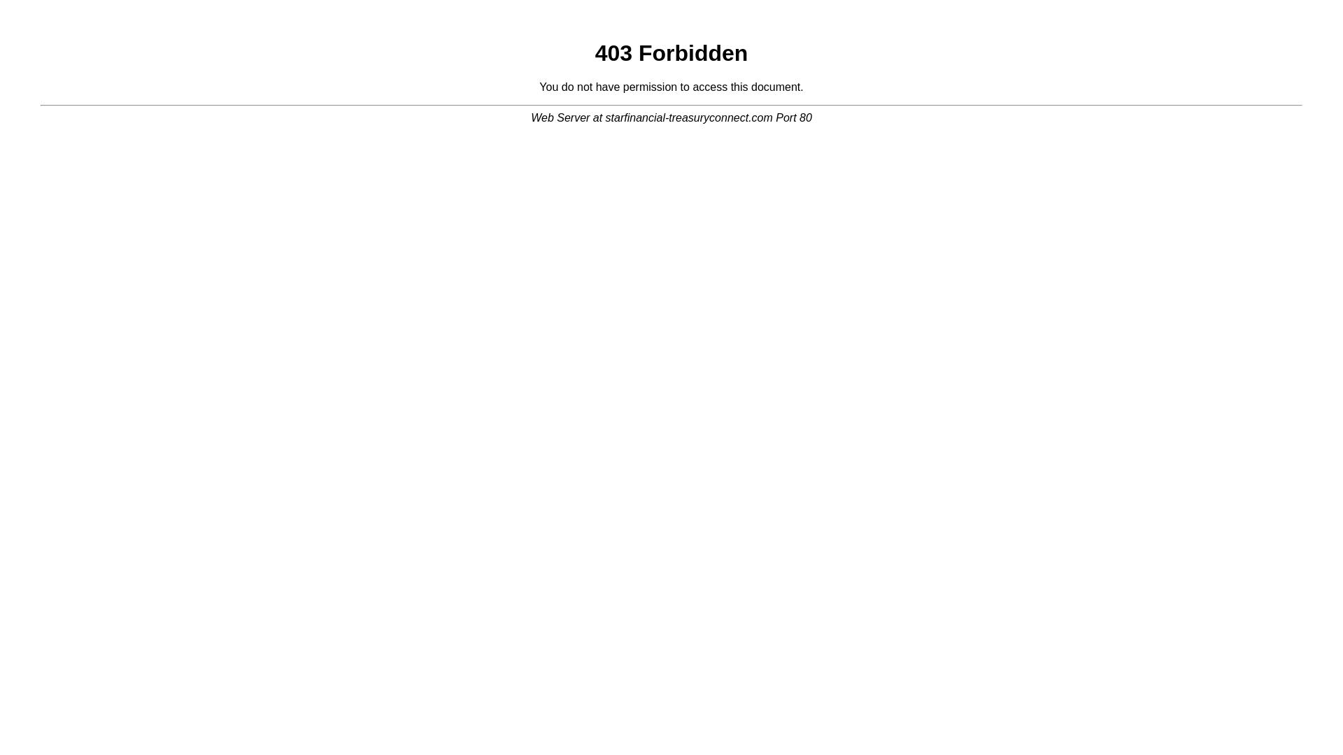 website screenshot of https://starfinancial-treasuryconnect.com