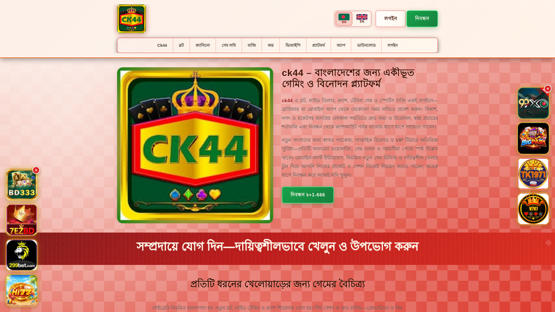 website screenshot of https://ck44tin.com/