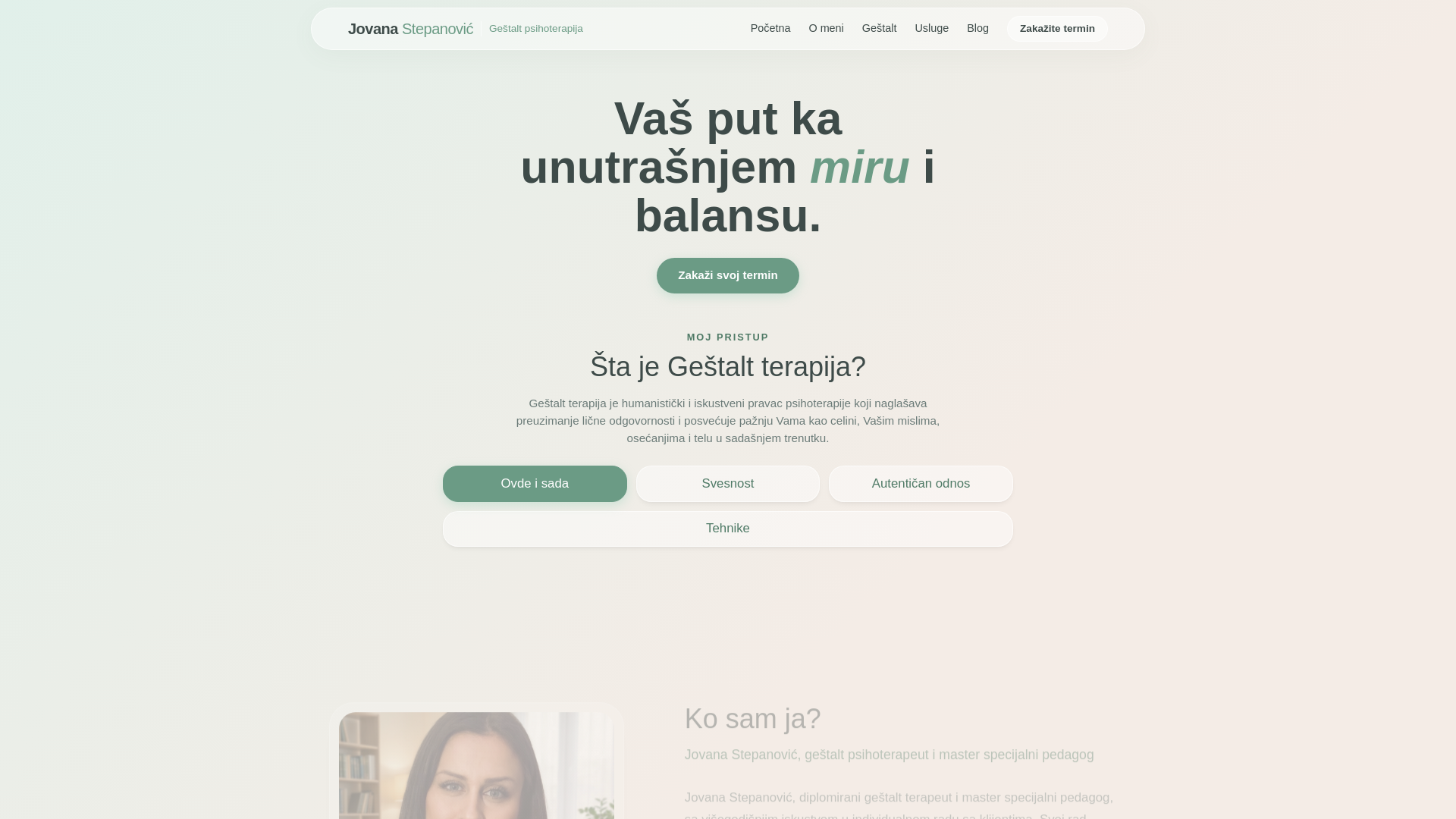 website screenshot of https://jovanastepanovic.rs