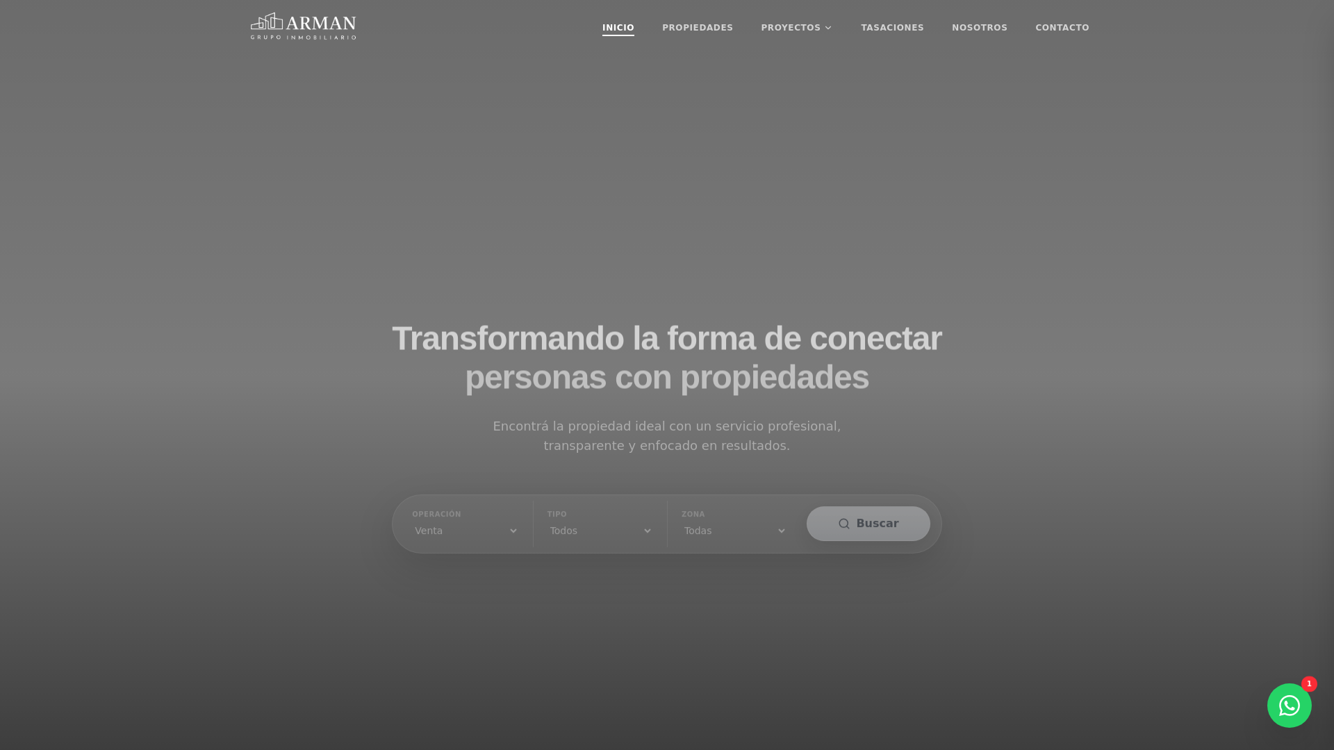 website screenshot of https://armanpropiedades.com/