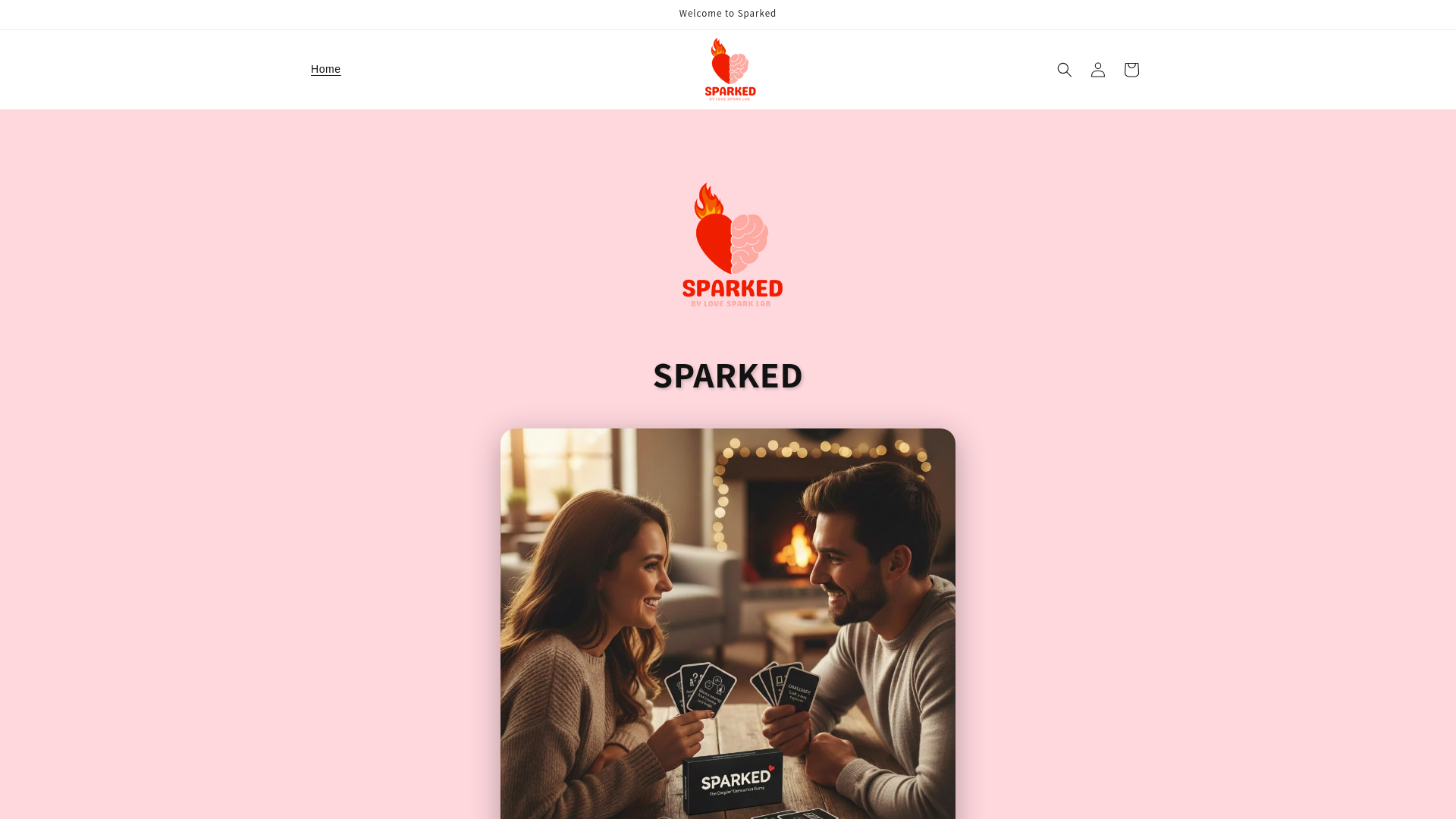 website screenshot of https://sparkedrelationshipgame.com/