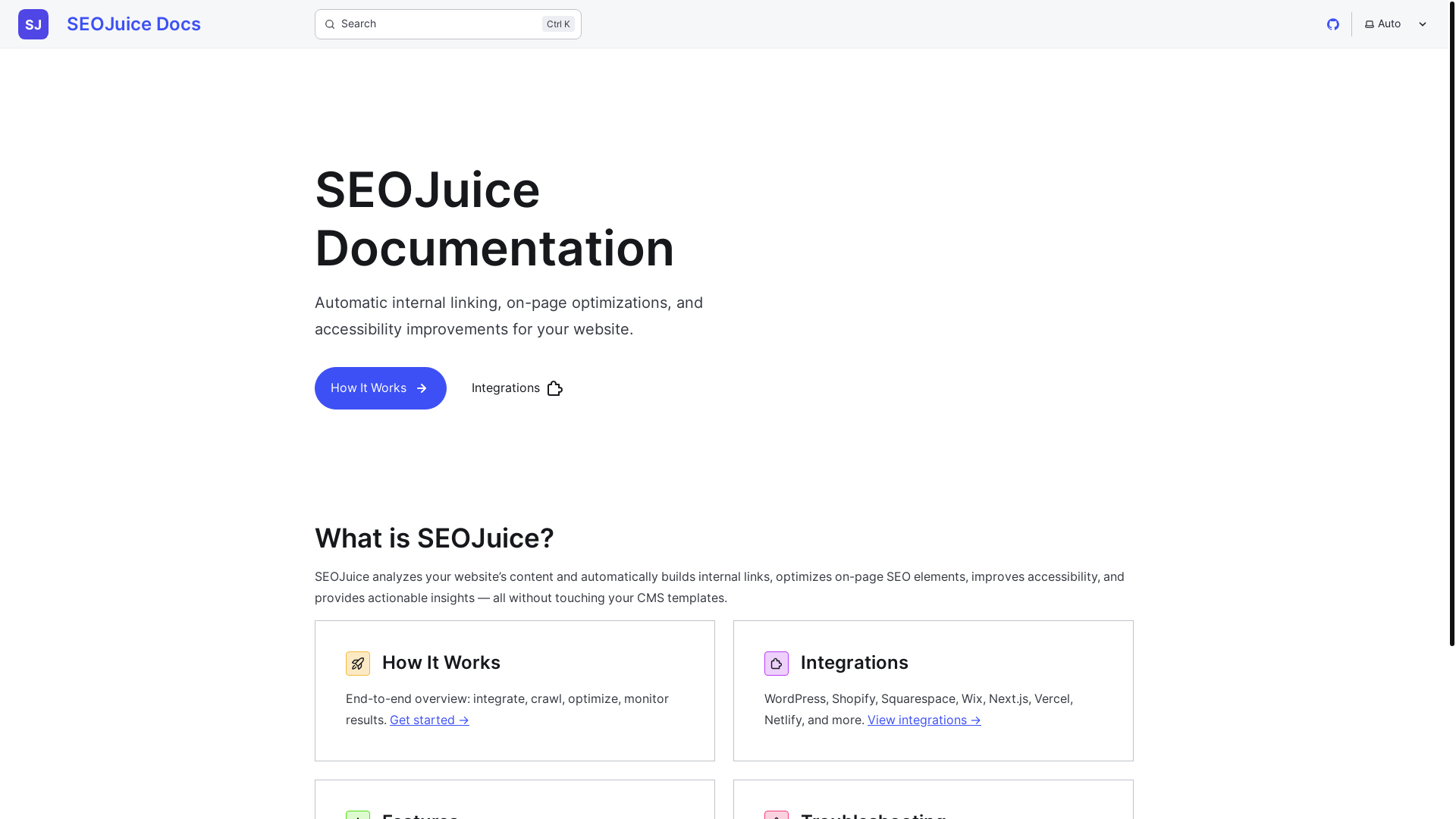 website screenshot of https://seojuice-docs.pages.dev/