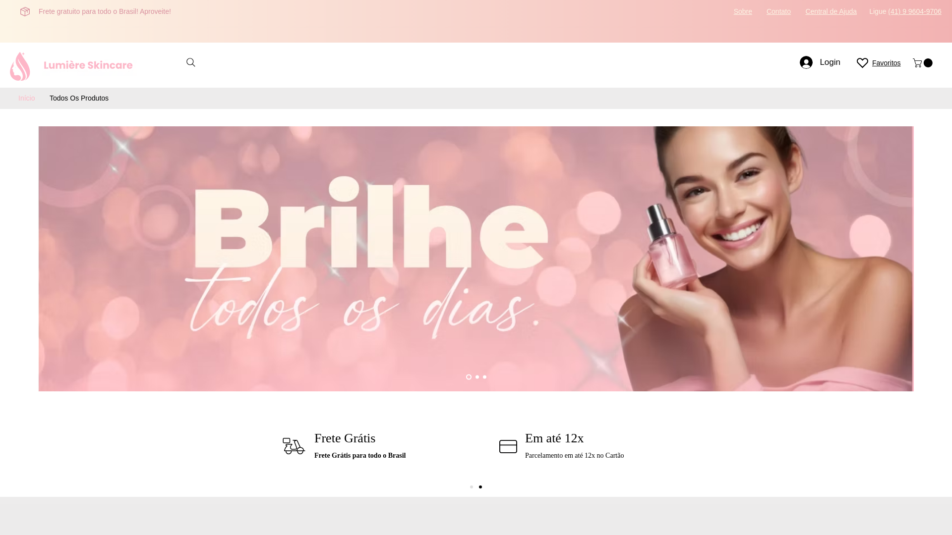 website screenshot of https://lumiereskincare.com.br