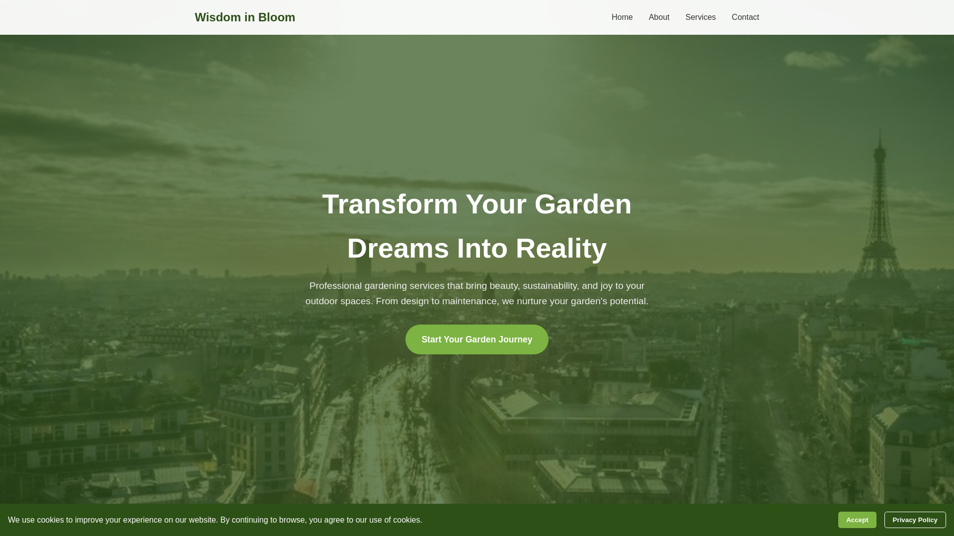 website screenshot of https://wisdominbloom.xyz/