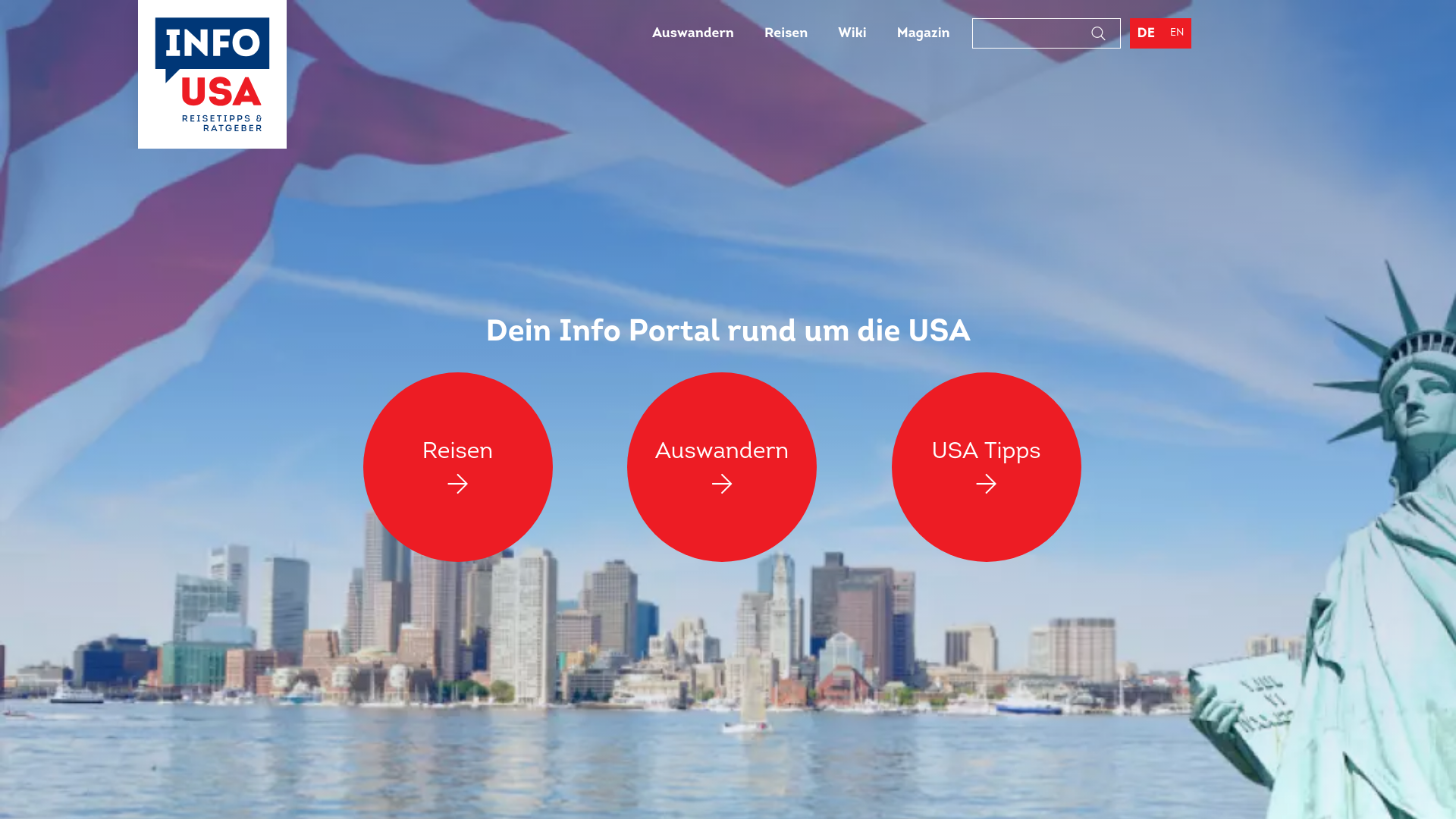 website screenshot of https://info-usa.de