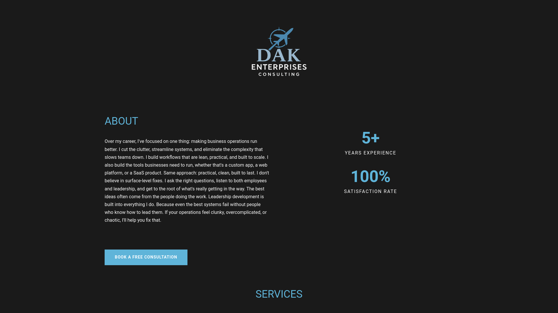 website screenshot of https://dakenterprises.pages.dev/