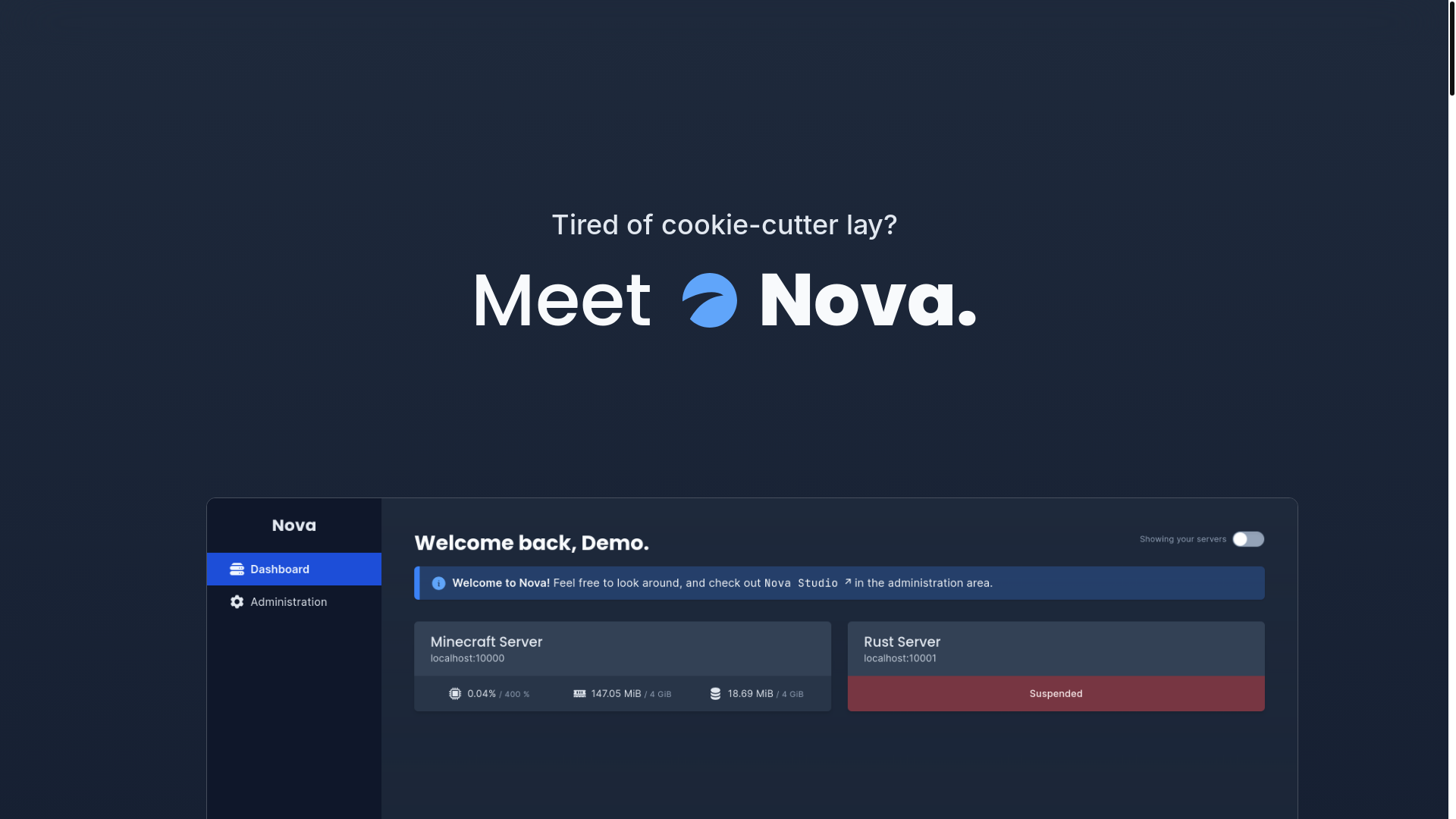 website screenshot of https://nova-landing.pages.dev/