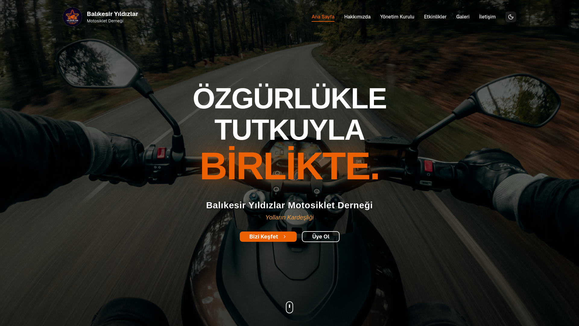 website screenshot of https://yildizlarmotosikletdernegi.com