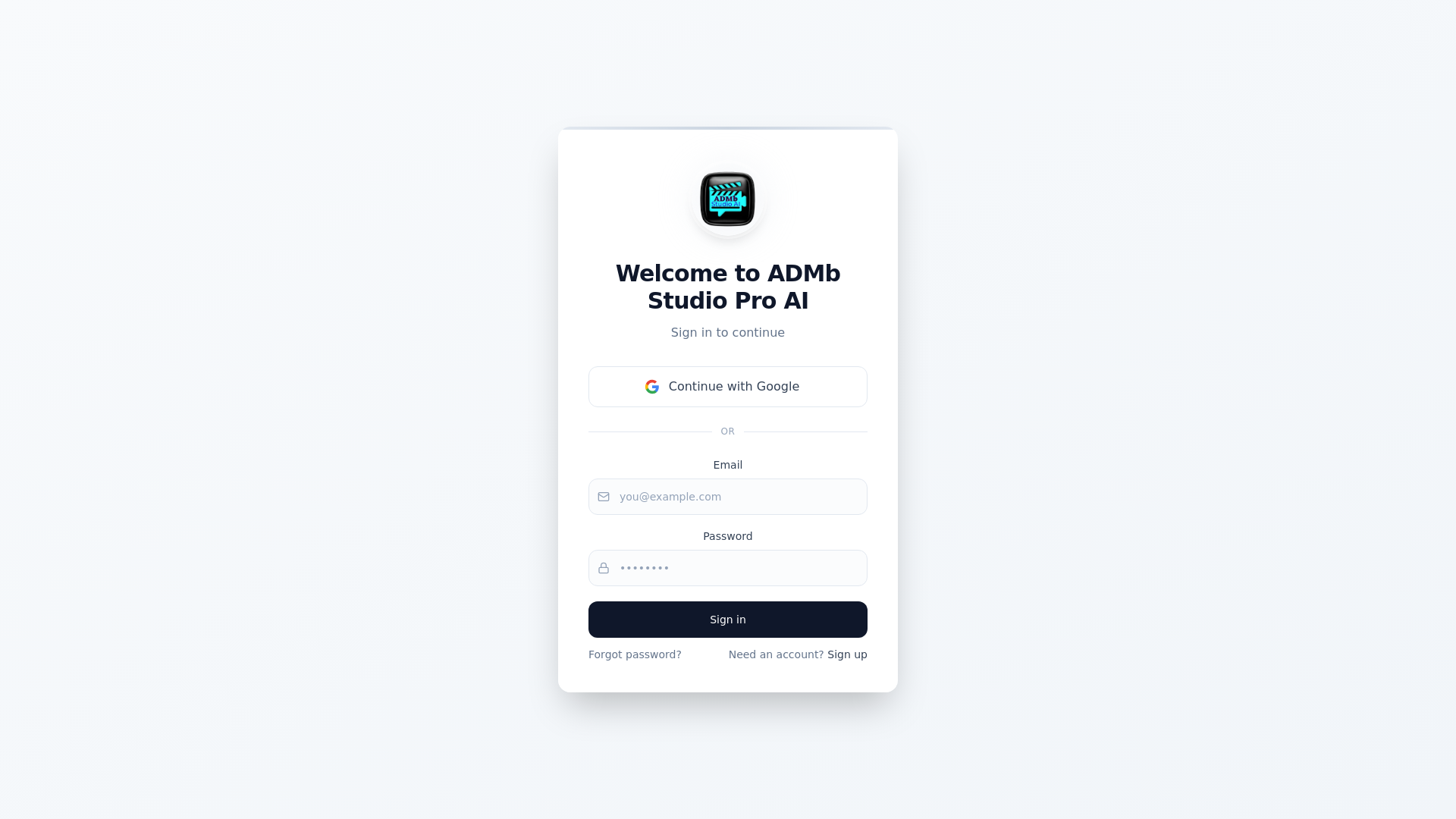 website screenshot of https://admbstudio.com/