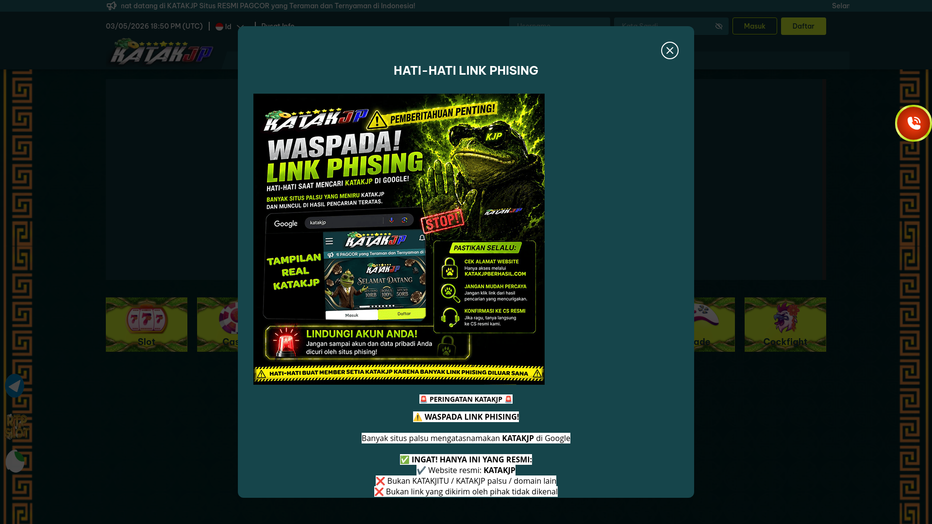 website screenshot of https://katakjpmantap.com/