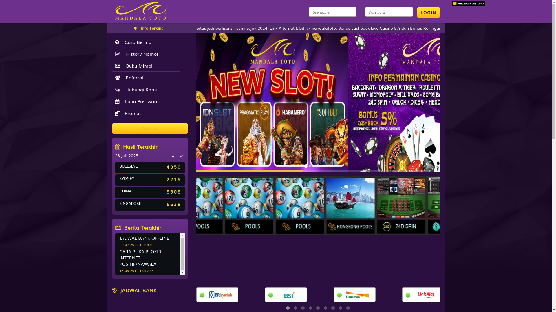 website screenshot of https://mandala-jackpot.com/