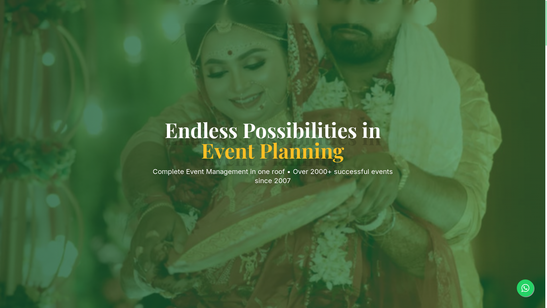 website screenshot of https://greenleafevents.in/