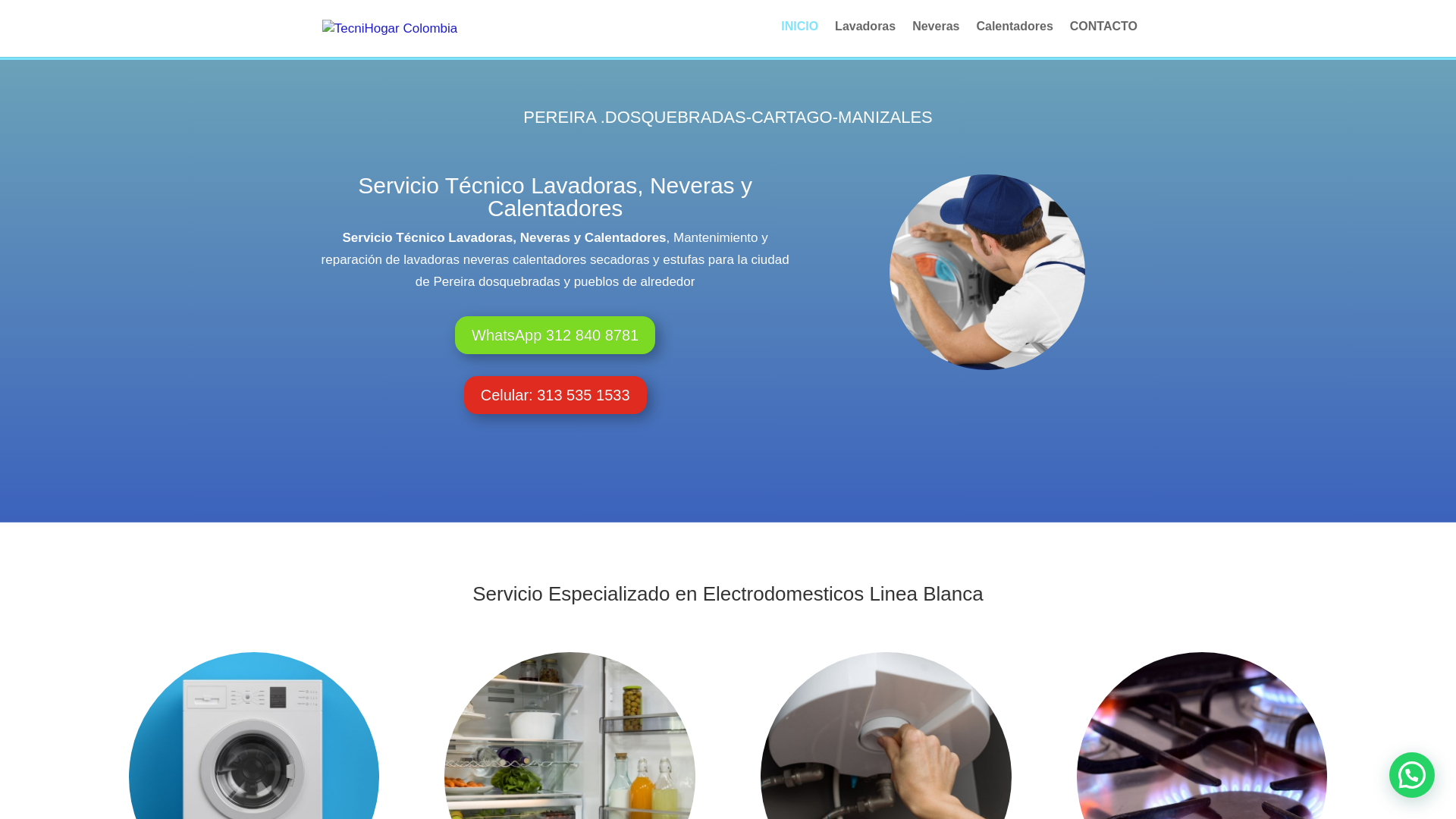 website screenshot of https://tecnizonacafetera.com/