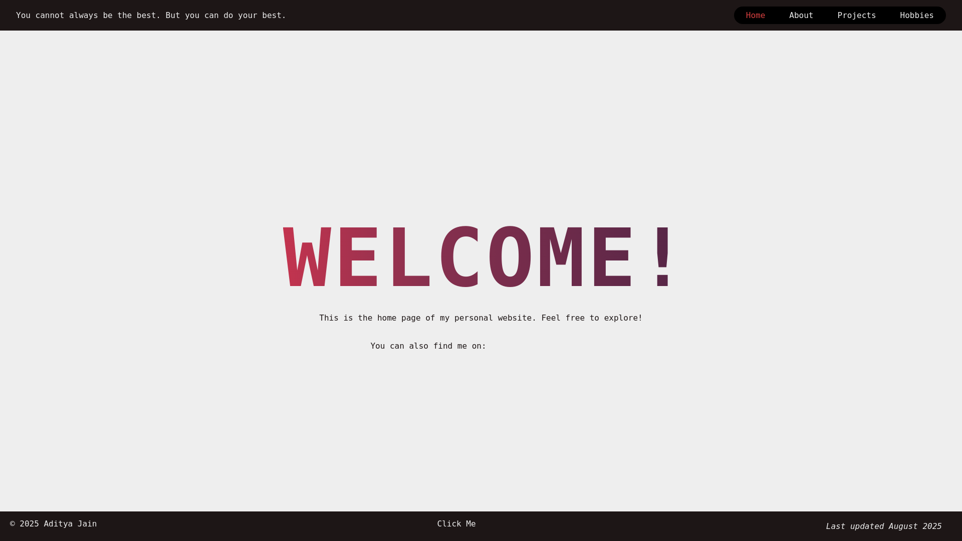 website screenshot of https://adityajain.us/
