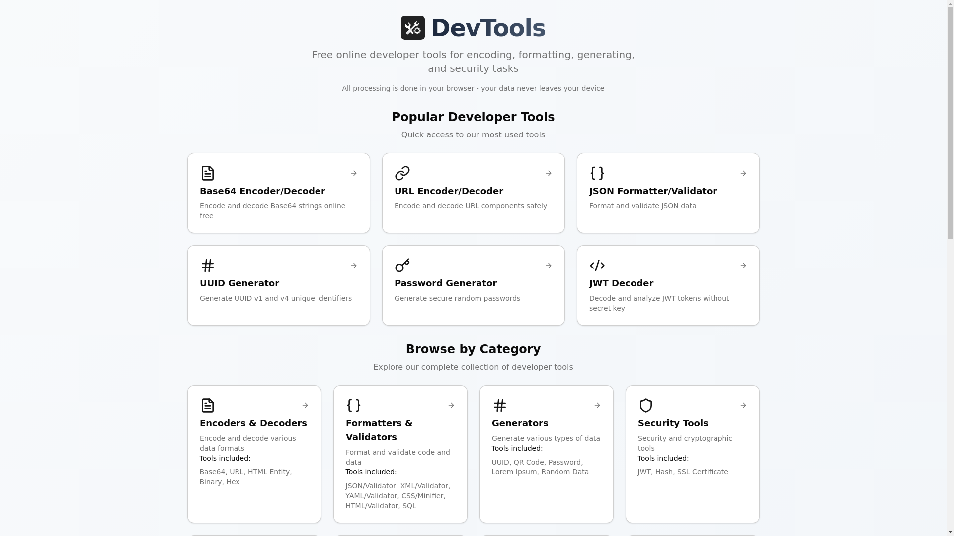 website screenshot of https://devtools-4bo.pages.dev/