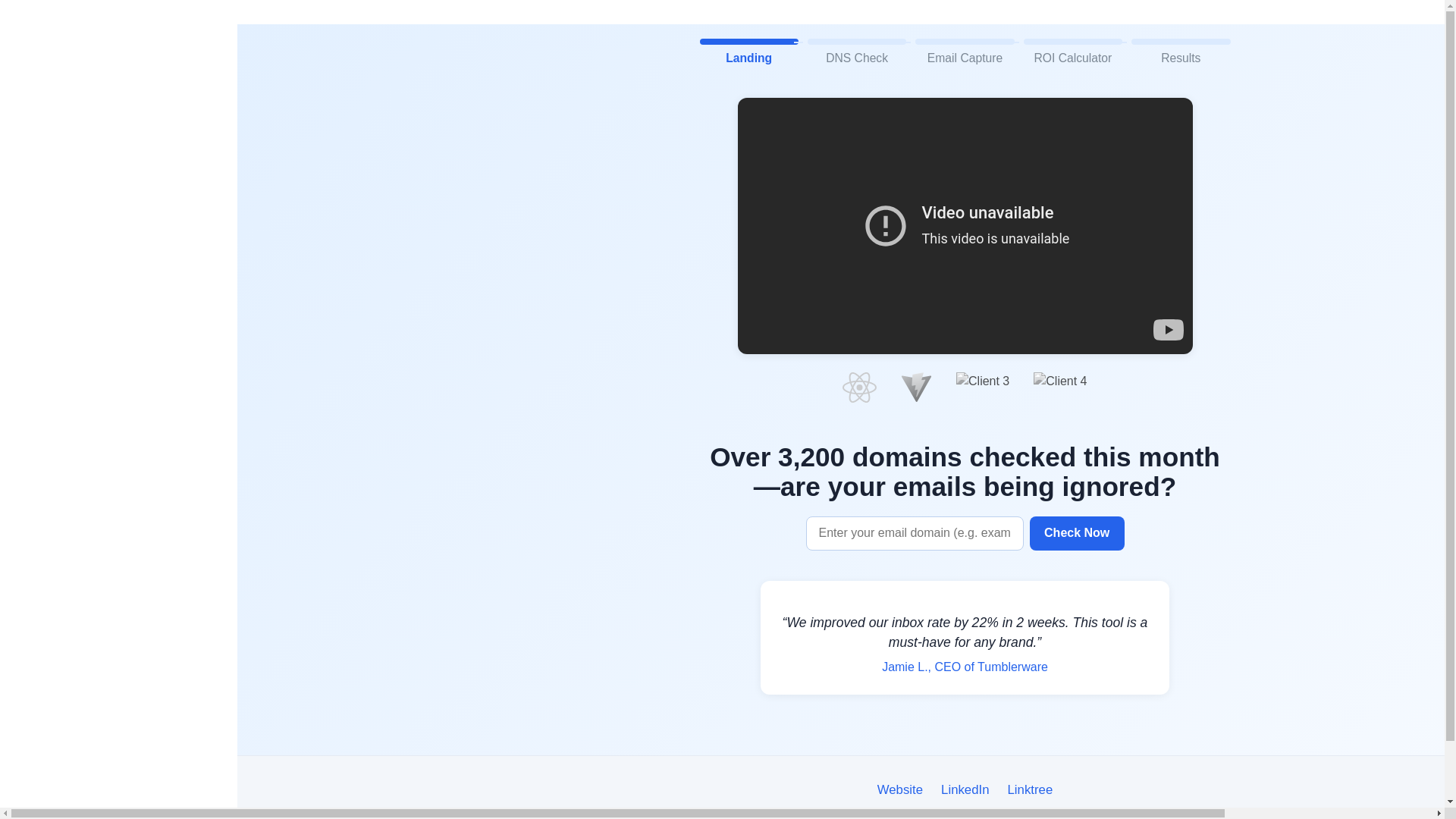 website screenshot of https://email-delivery-checker-app2.pages.dev/