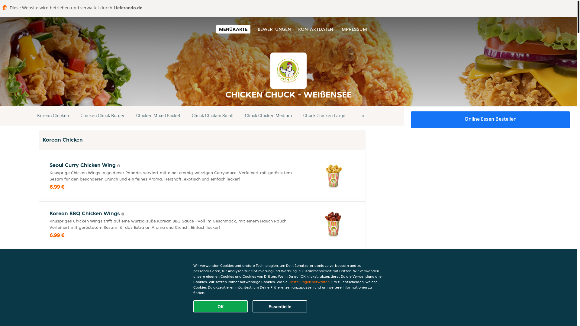 website screenshot of https://chickenchuck-berlin.de/