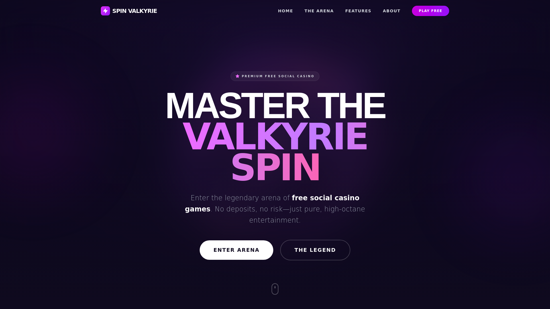 website screenshot of https://spinvalkyrie.pro/