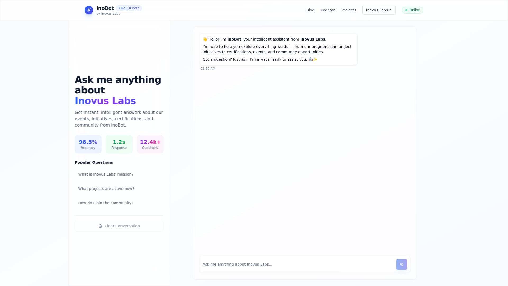 website screenshot of https://inovus-ama.pages.dev/