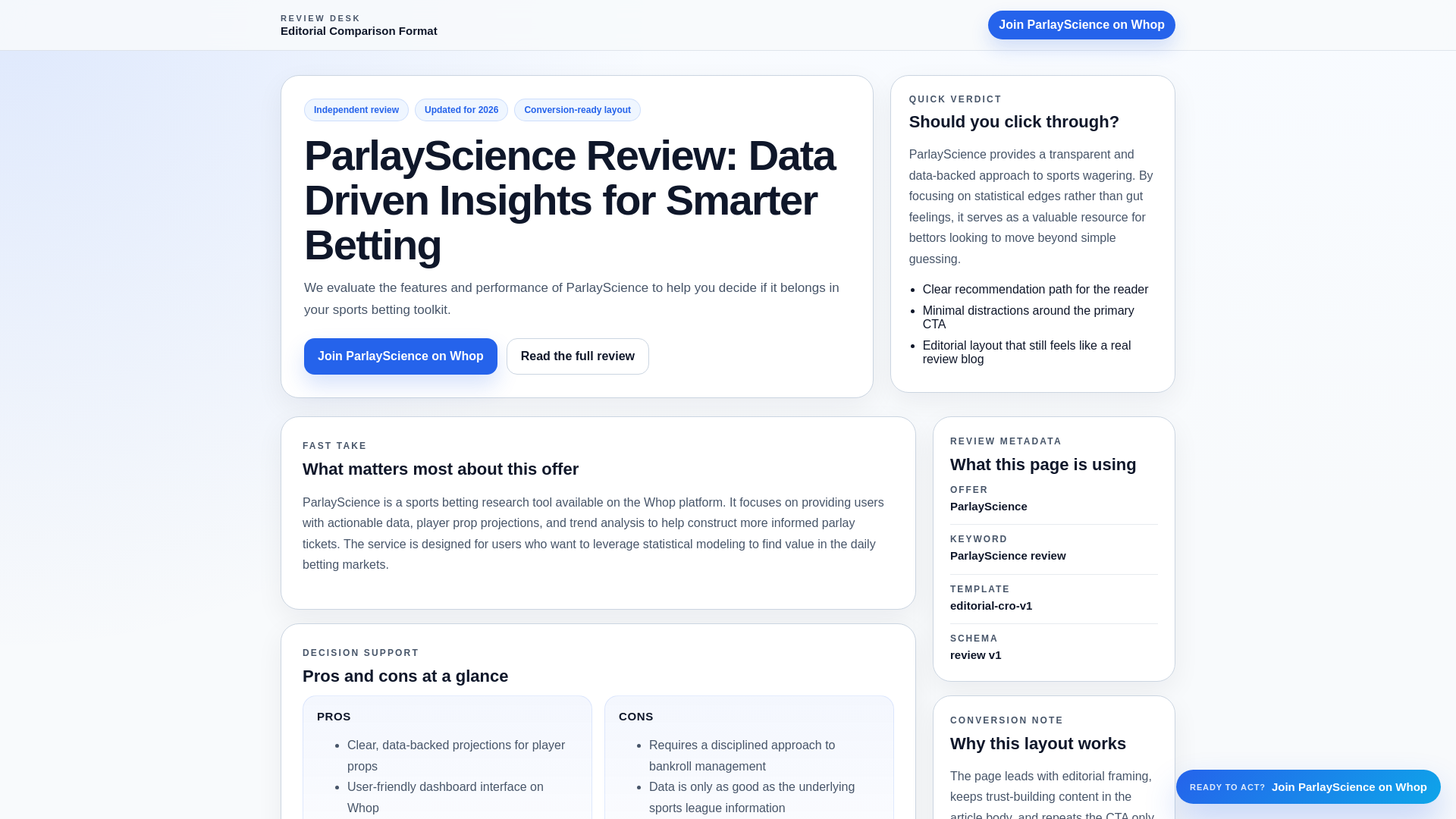 website screenshot of https://parlayscience-review-8zsxdp.pages.dev/