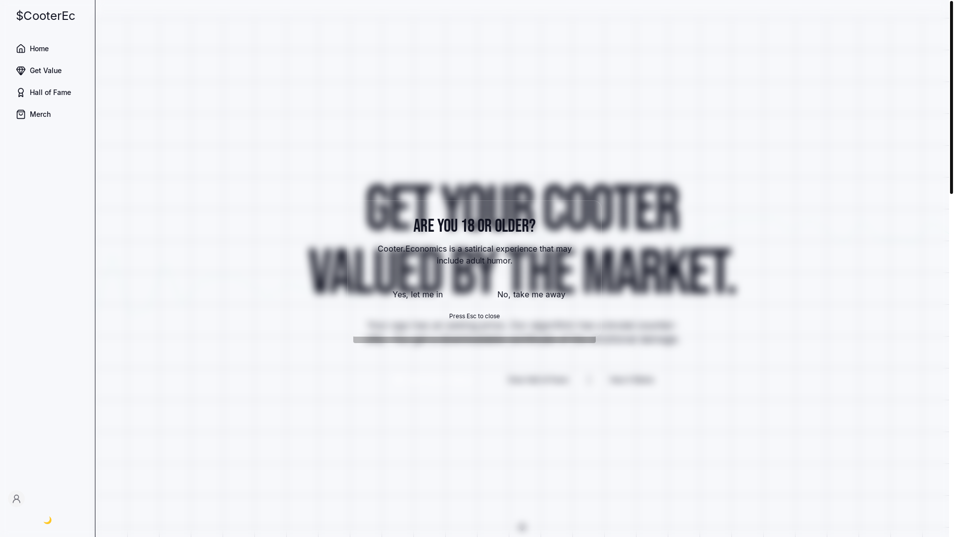 website screenshot of https://cooter.finance/