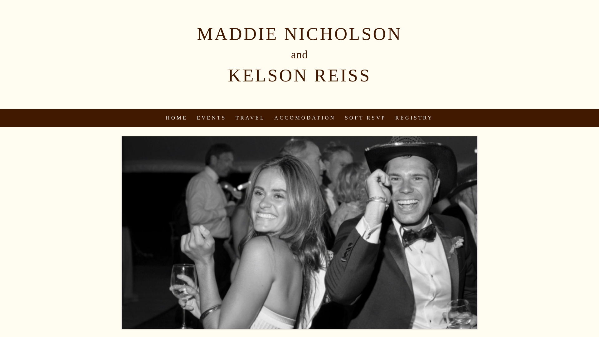website screenshot of https://maddieandkelson.com/