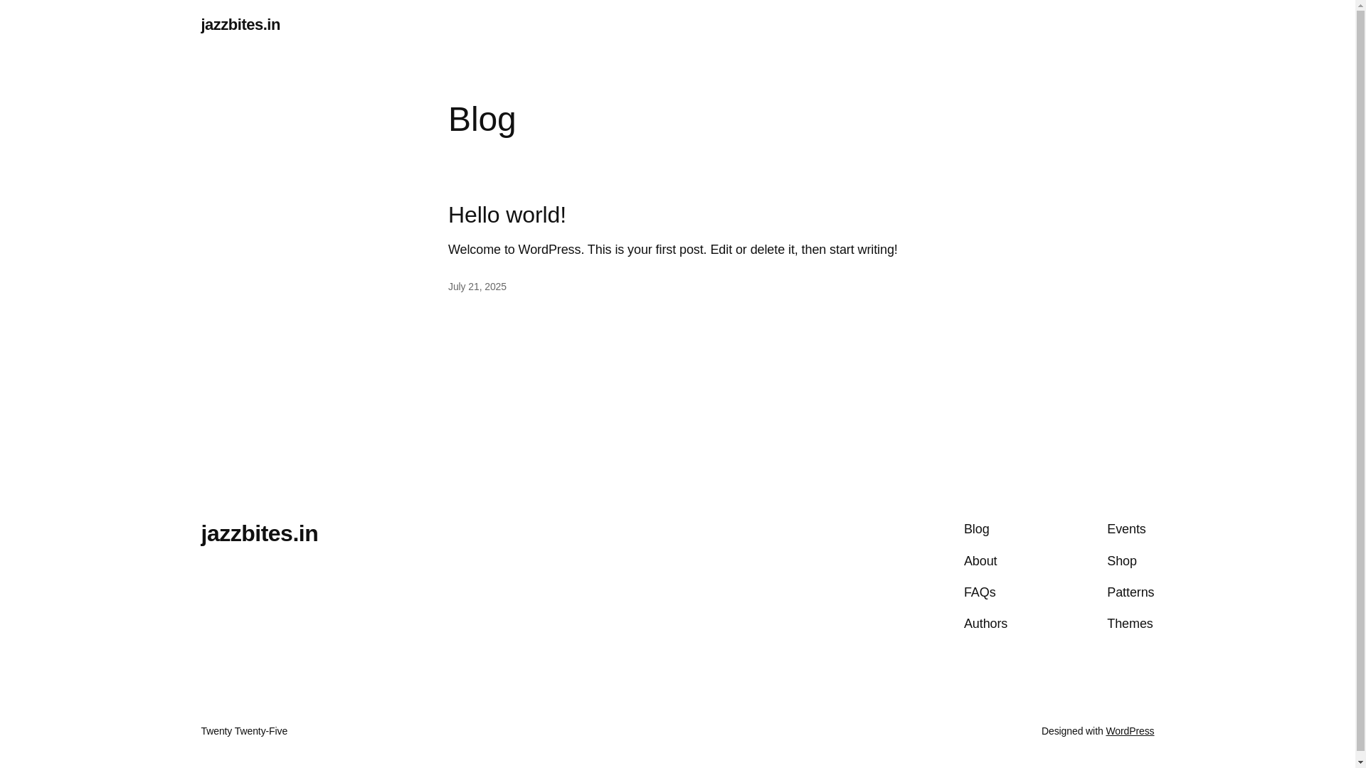 website screenshot of https://jazzbites.in/