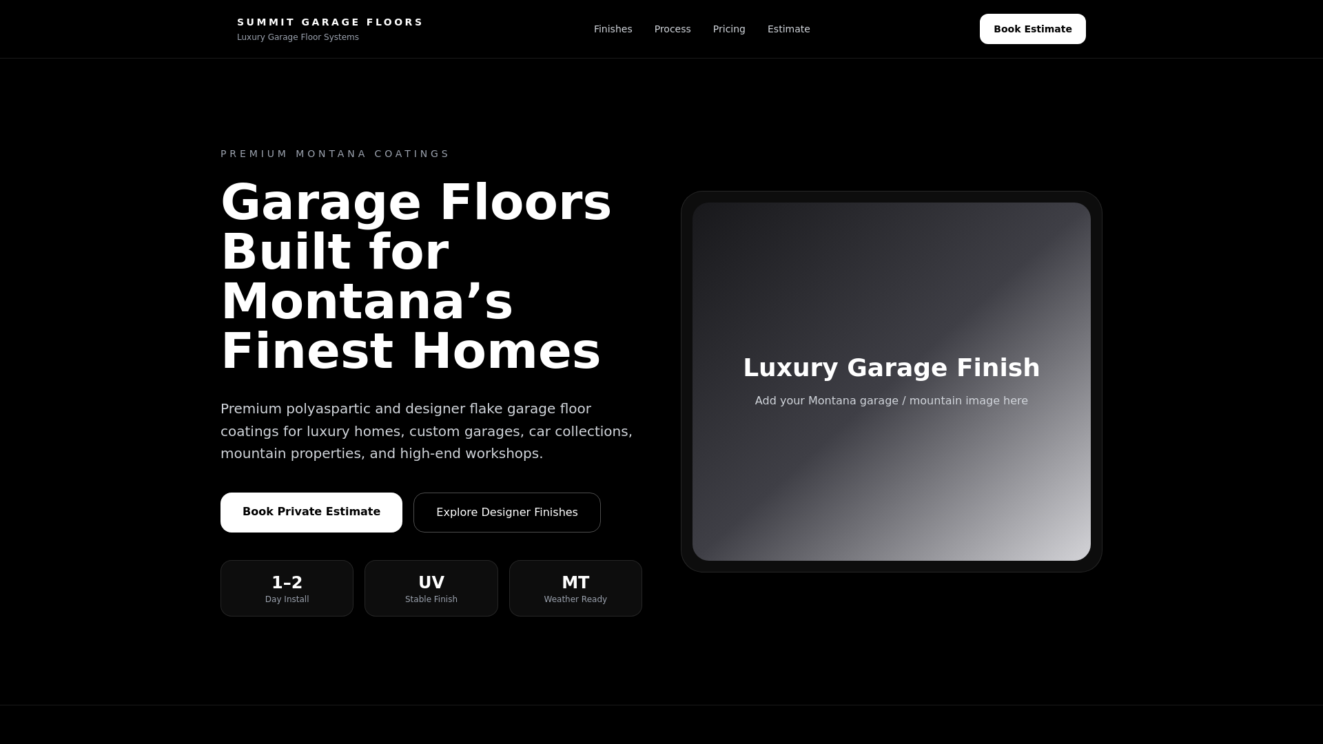website screenshot of https://summitgaragefloors.com/